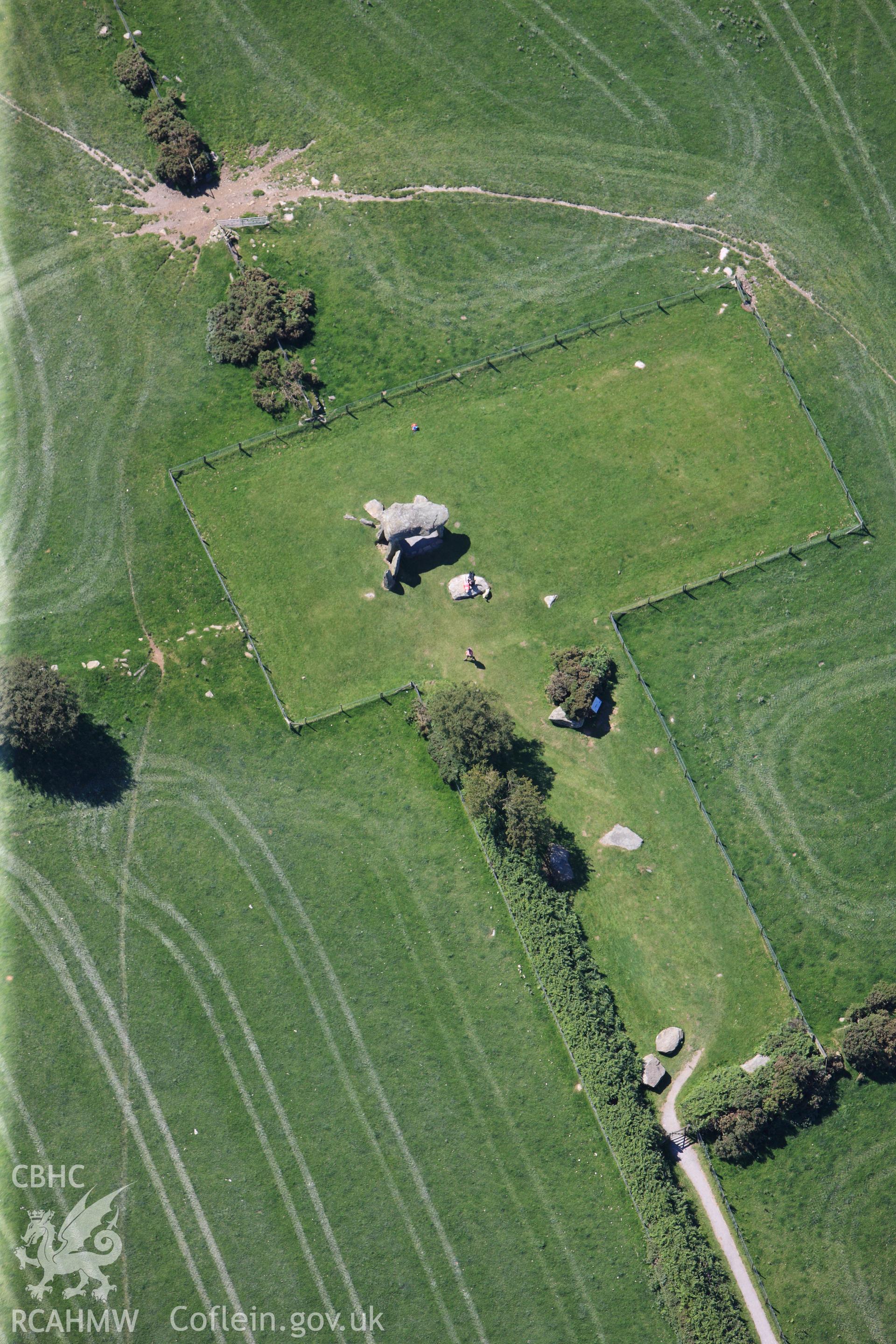 RCAHMW colour oblique photograph of Pentre-Ifan chambered tomb. Taken by Toby Driver on 27/07/2012.