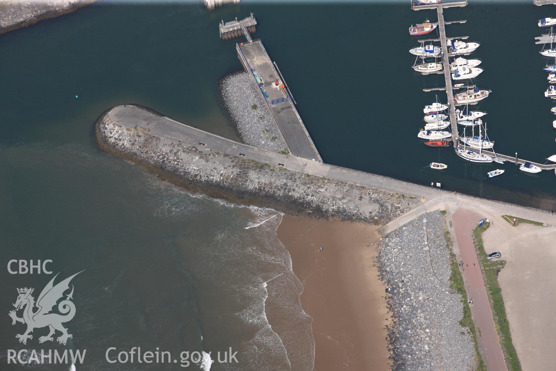 RCAHMW colour oblique photograph of Close view of Burry Port dock entrance, looking west. Taken by Toby Driver on 24/05/2012.
