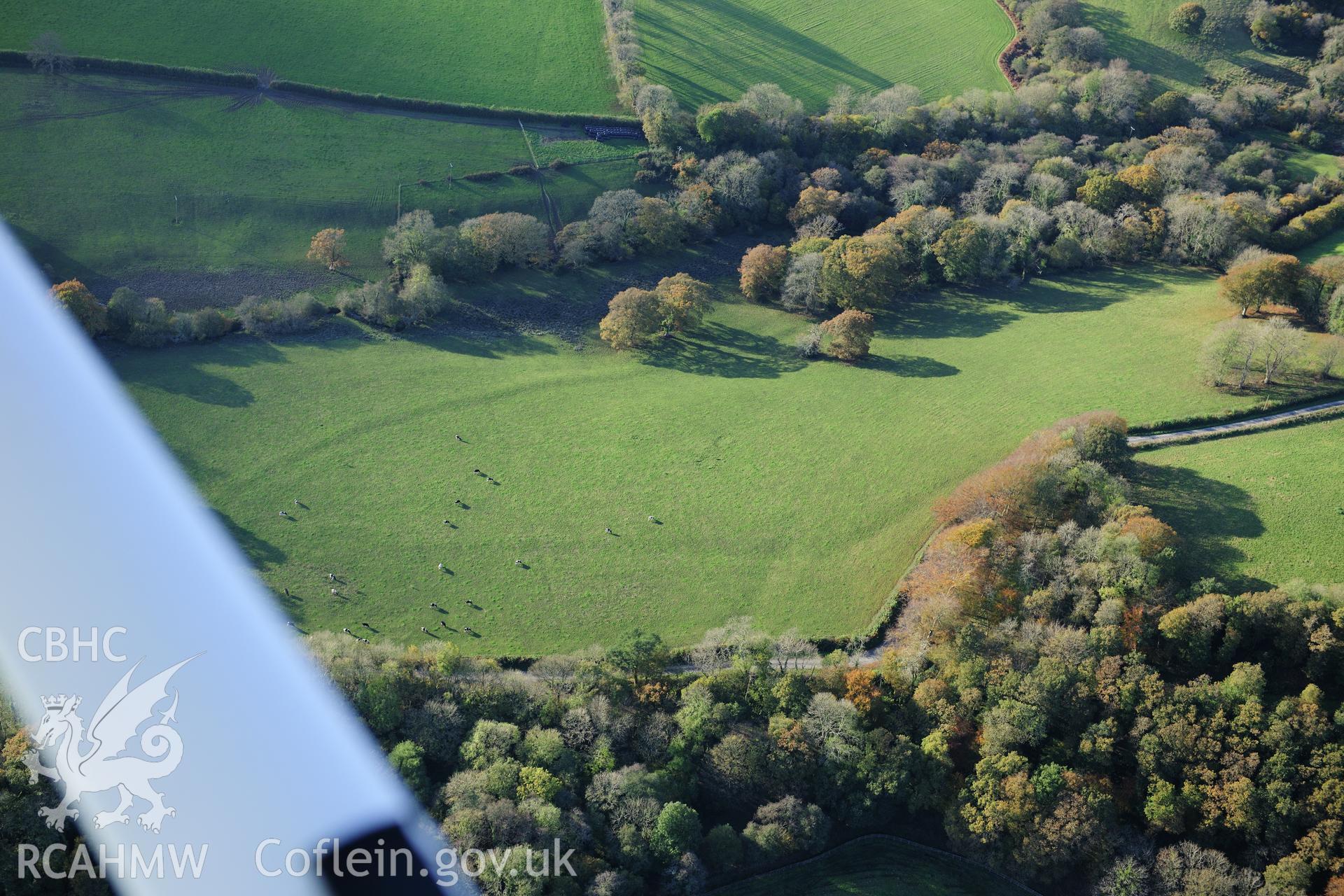 RCAHMW colour oblique photograph of North view of Whitland Abbey. Taken by Toby Driver on 26/10/2012.