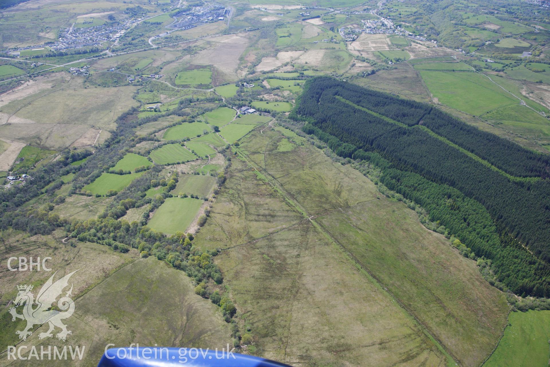 RCAHMW colour oblique photograph of Sarn Helen, section of Roman road north-east of Coelbren Roman fort. Taken by Toby Driver on 22/05/2012.