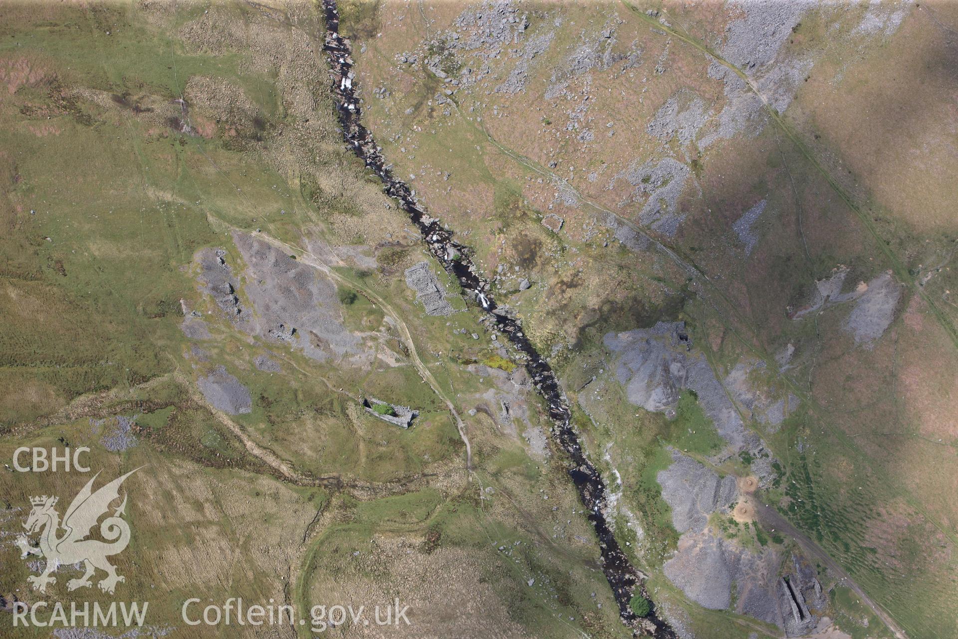 RCAHMW colour oblique photograph of Dalrhiw Lead Mine. Taken by Toby Driver on 28/05/2012.