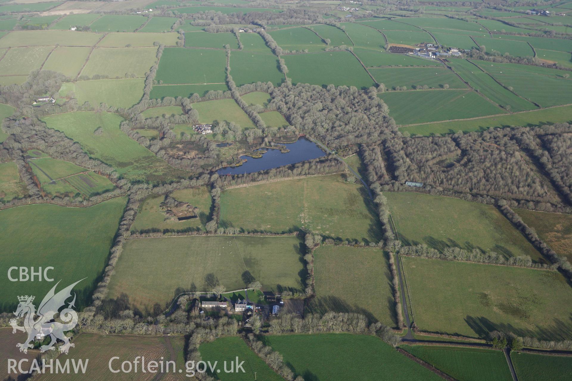 RCAHMW colour oblique photograph of Colby Moor Barrow, Wiston. Taken by Toby Driver on 27/01/2012.