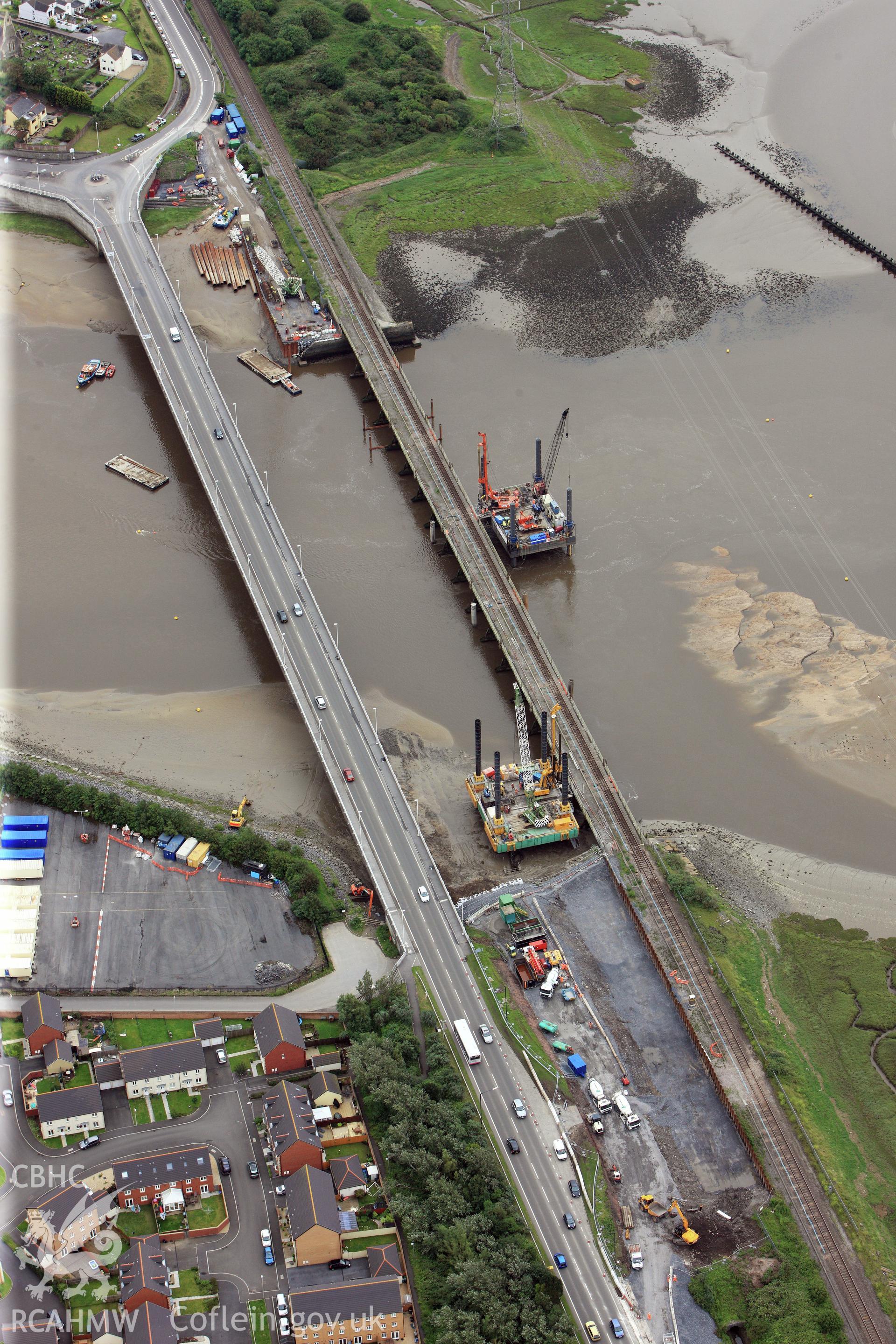 RCAHMW colour oblique photograph of Loughur Viaduct. Taken by Toby Driver on 05/07/2012.