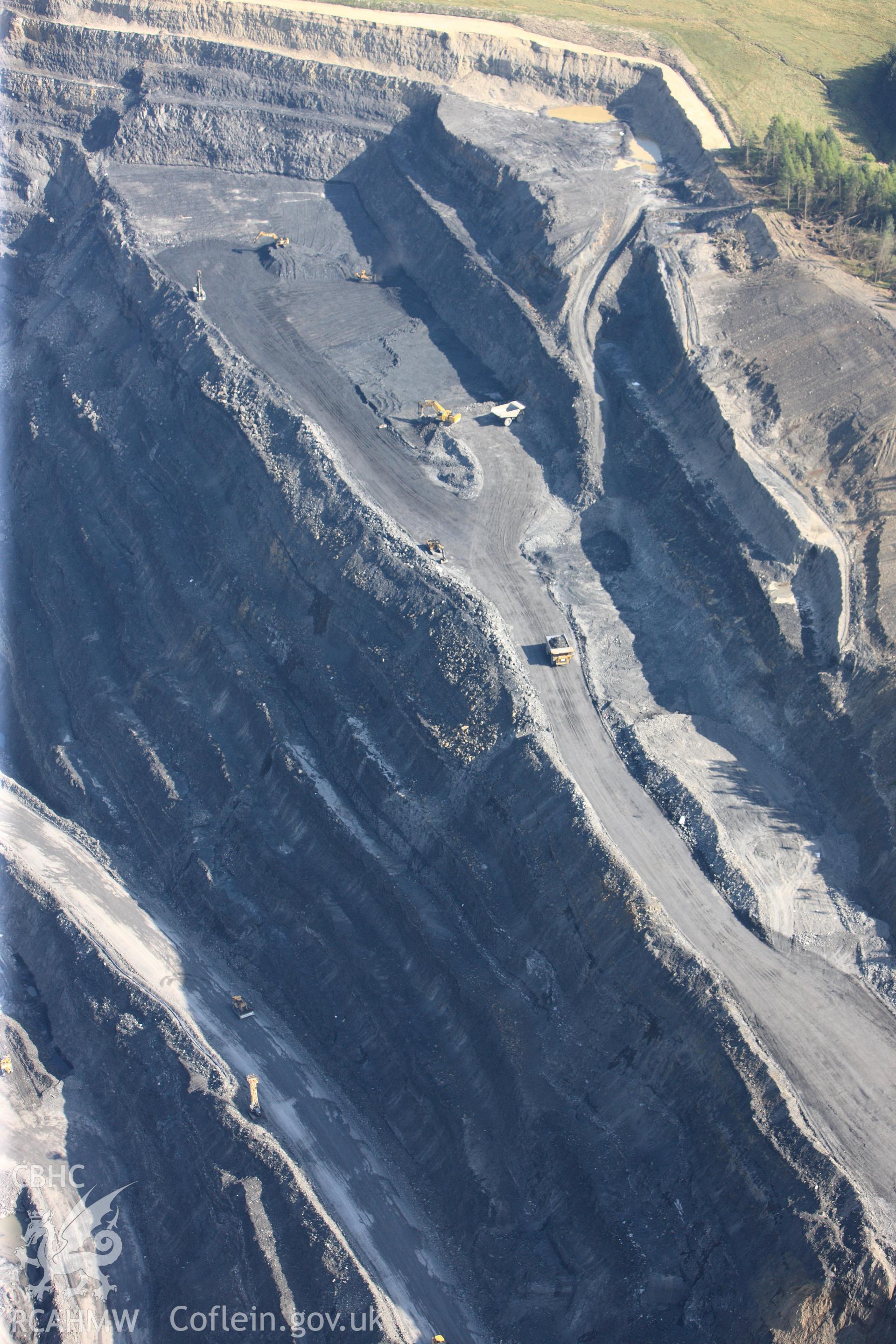 RCAHMW colour oblique photograph of Nant Helen Opencast coal mine, Abercraf. Taken by Toby Driver on 22/05/2012.