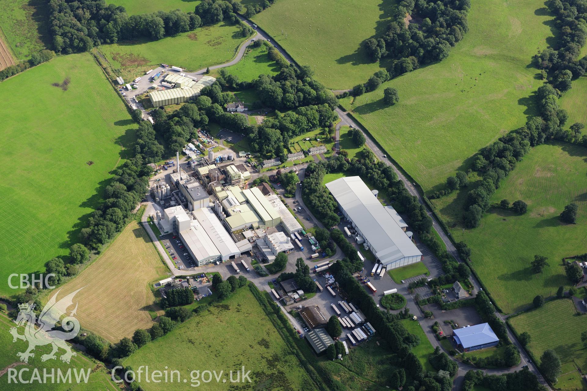 RCAHMW colour oblique photograph of Felinfach Creamery, looking south. Taken by Toby Driver on 10/08/2012.