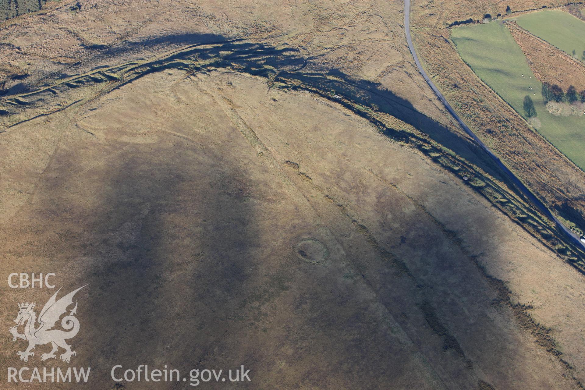 RCAHMW colour oblique photograph of Ring cairn on Tor Clawdd. Taken by Toby Driver on 28/11/2012.