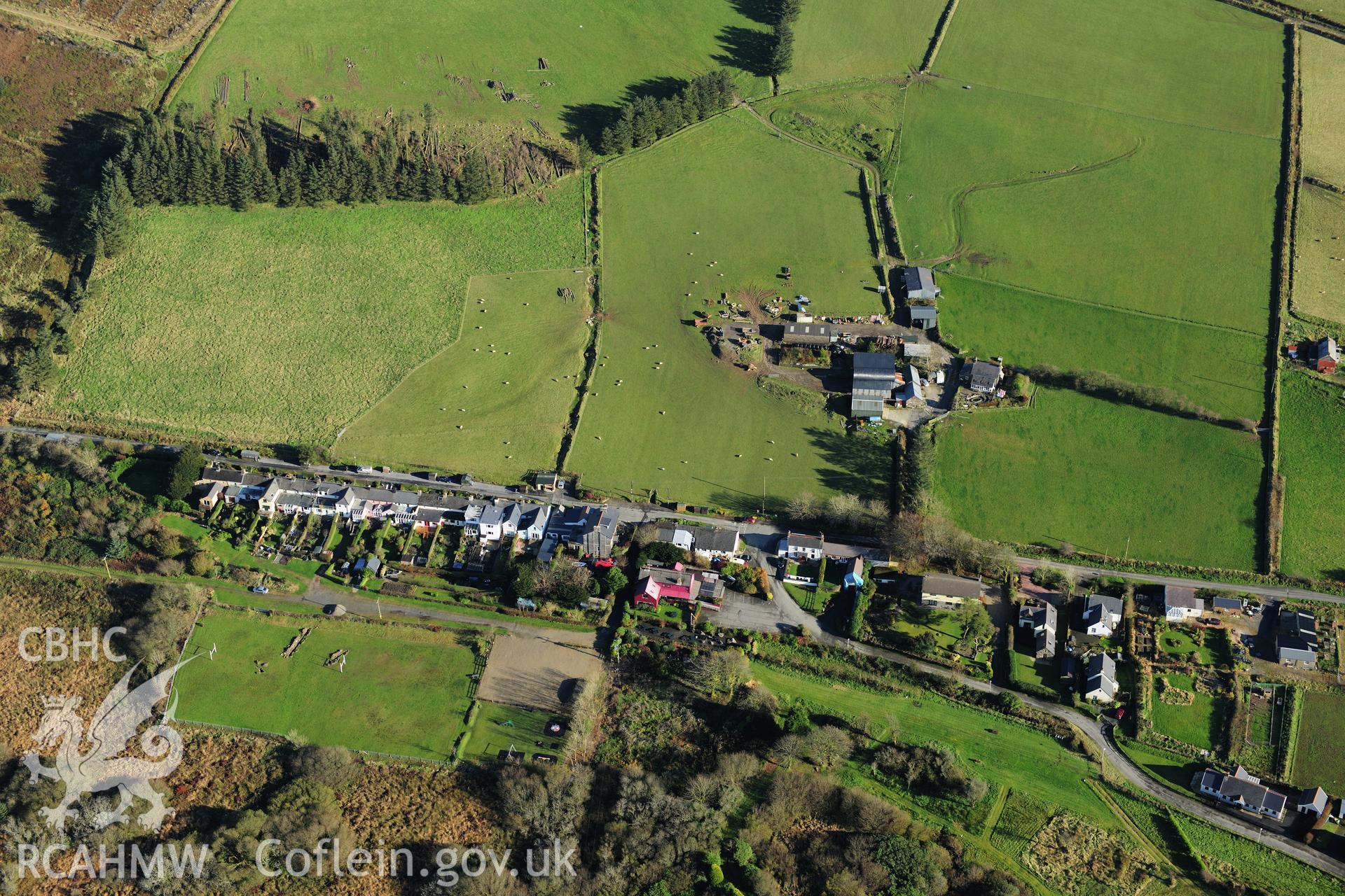 RCAHMW colour oblique photograph of Rosebush village. Taken by Toby Driver on 05/11/2012.