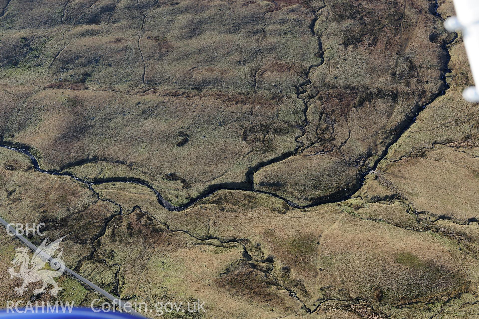 RCAHMW colour oblique photograph of Upper Tawe, deserted rural settlement. Taken by Toby Driver on 28/11/2012.
