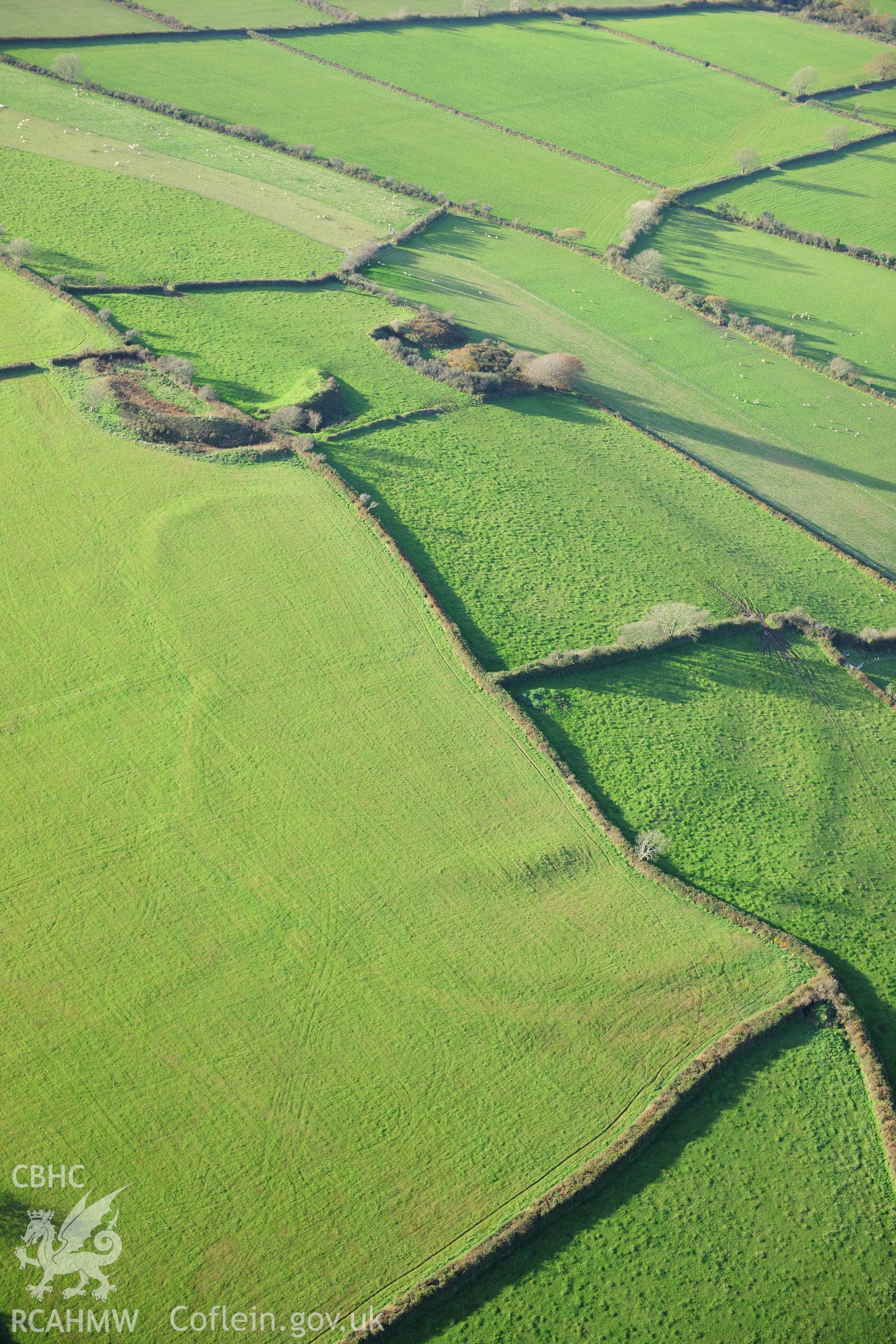 RCAHMW colour oblique photograph of Castell Meherin Fort. Taken by Toby Driver on 26/10/2012.