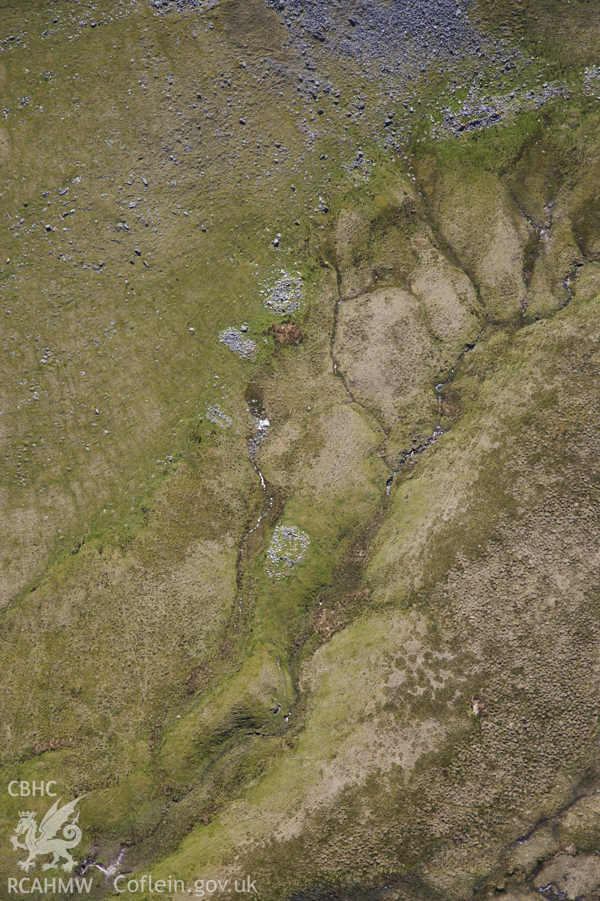 RCAHMW colour oblique photograph of Blaen y Cylchau, deserted settlement. Taken by Toby Driver on 22/05/2012.