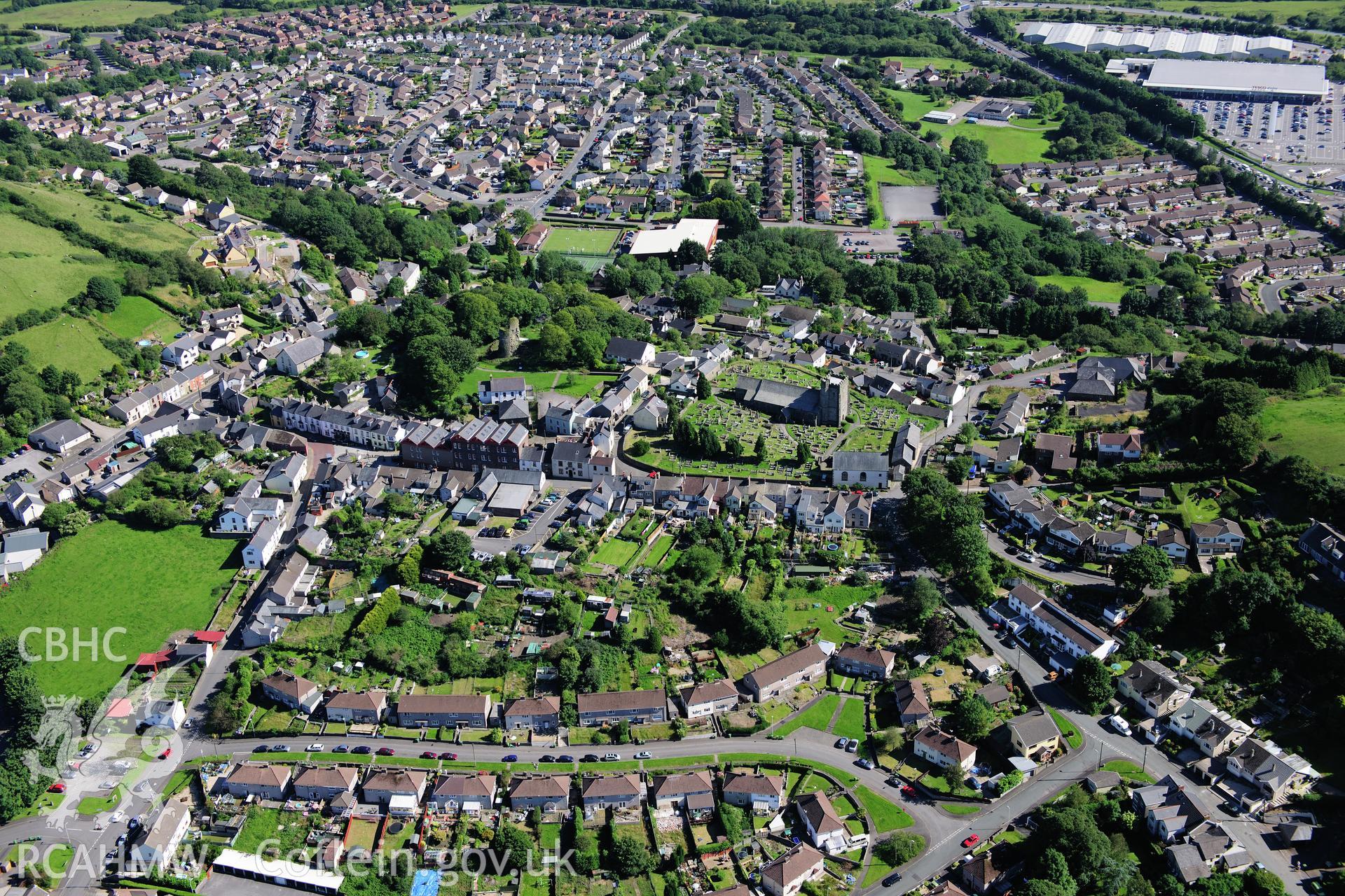 RCAHMW colour oblique photograph of Llantrisant borough. Taken by Toby Driver on 24/07/2012.