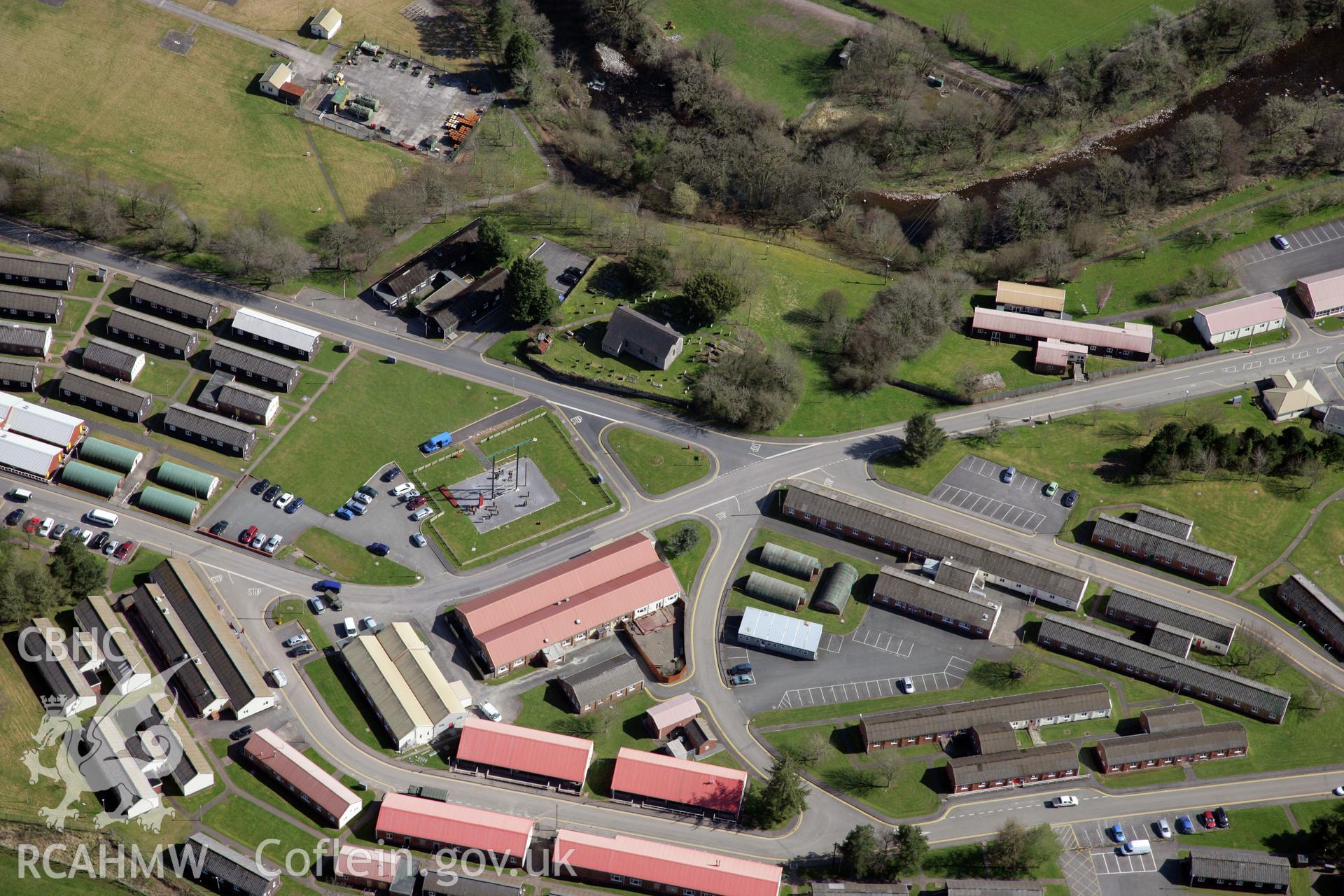 RCAHMW colour oblique photograph of Sennybridge Camp. Taken by Toby Driver and Oliver Davies on 28/03/2012.