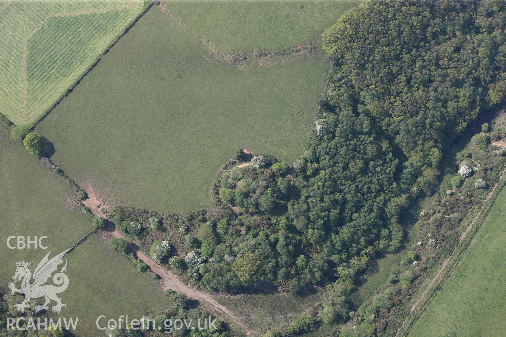 RCAHMW colour oblique photograph of General view of Waun Twmpath motte, looking south west. Taken by Toby Driver on 24/05/2012.