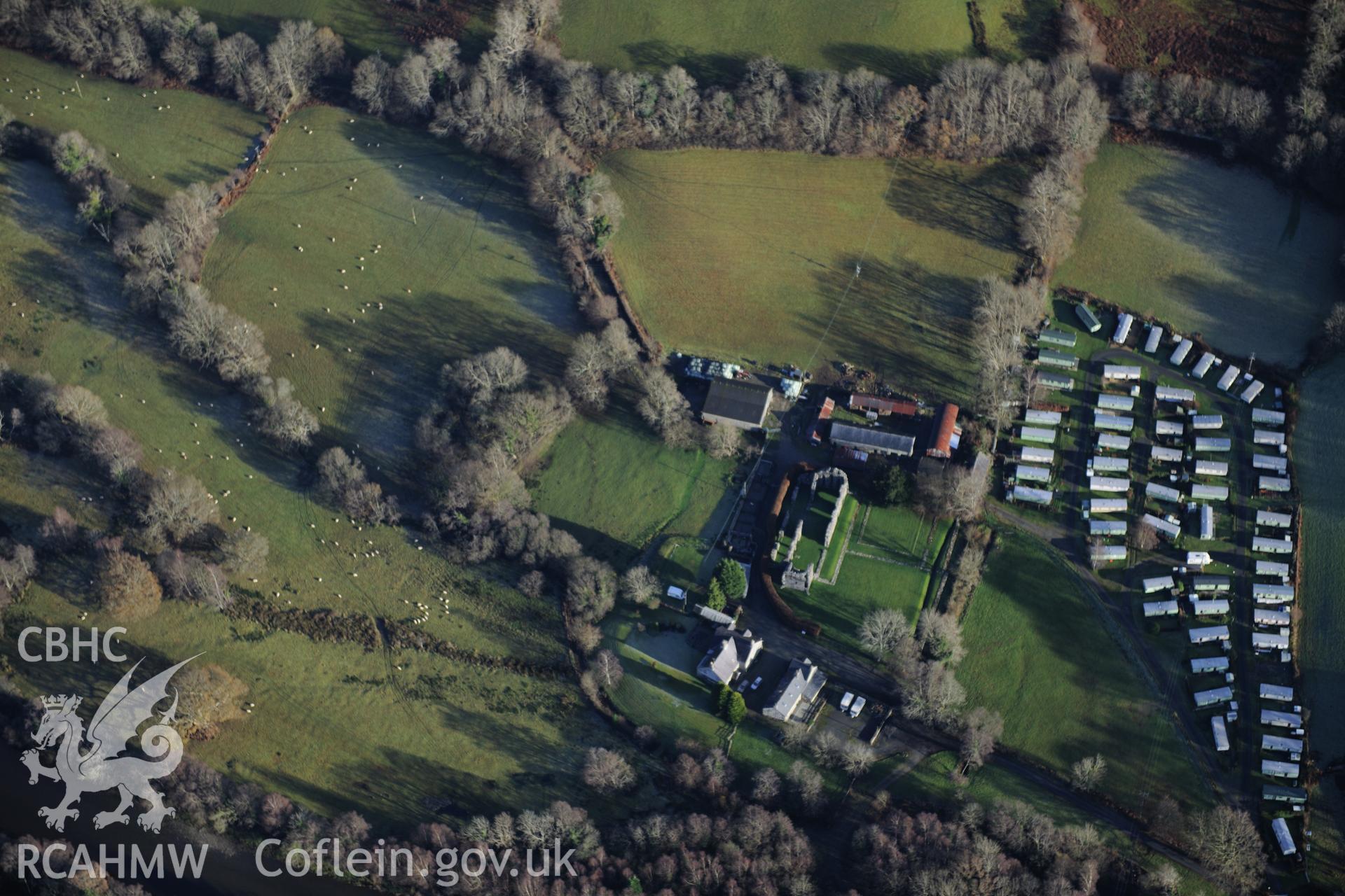 RCAHMW colour oblique photograph of Cymer Abbey. Taken by Toby Driver on 10/12/2012.