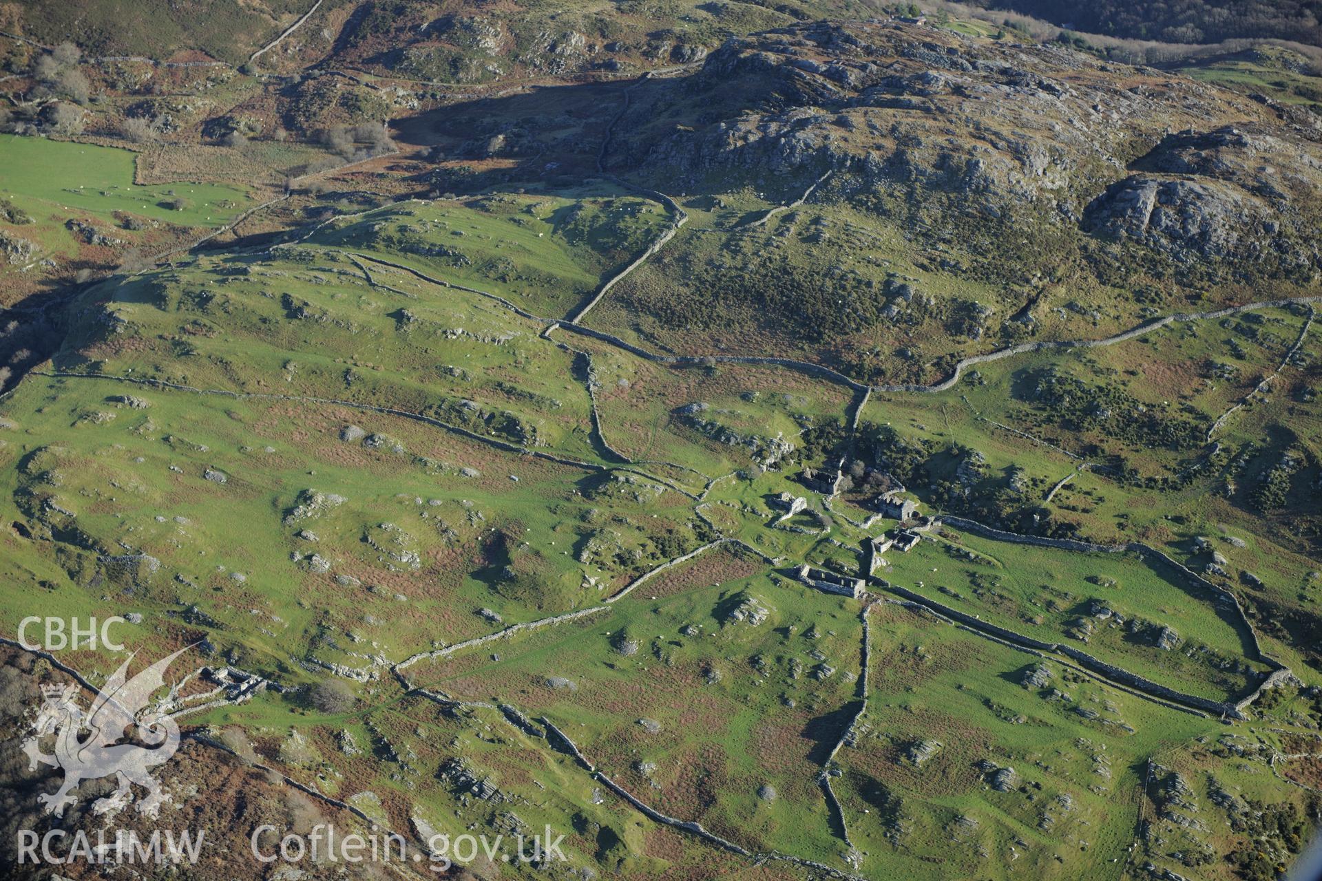 RCAHMW colour oblique photograph of Cell-Fechan farm, and upland landscape. Taken by Toby Driver on 10/12/2012.