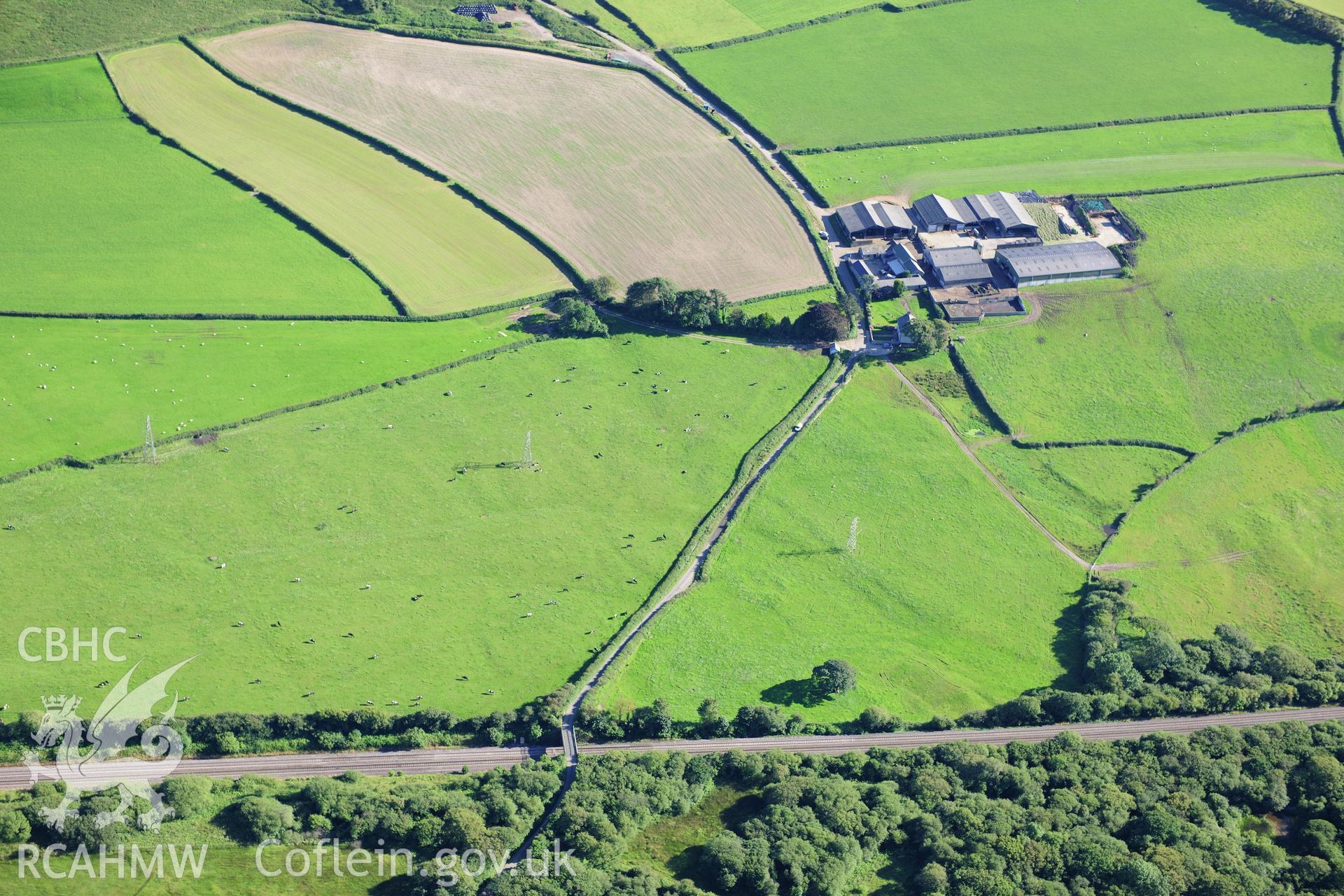 RCAHMW colour oblique photograph of Stormy Grange, site of earthworks. Taken by Toby Driver on 24/07/2012.