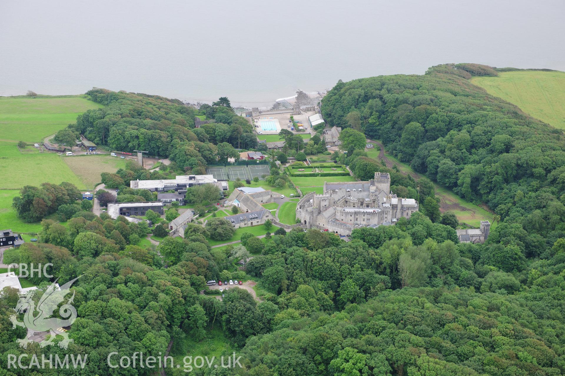 RCAHMW colour oblique photograph of St Donat's Castle. Taken by Toby Driver on 05/07/2012.