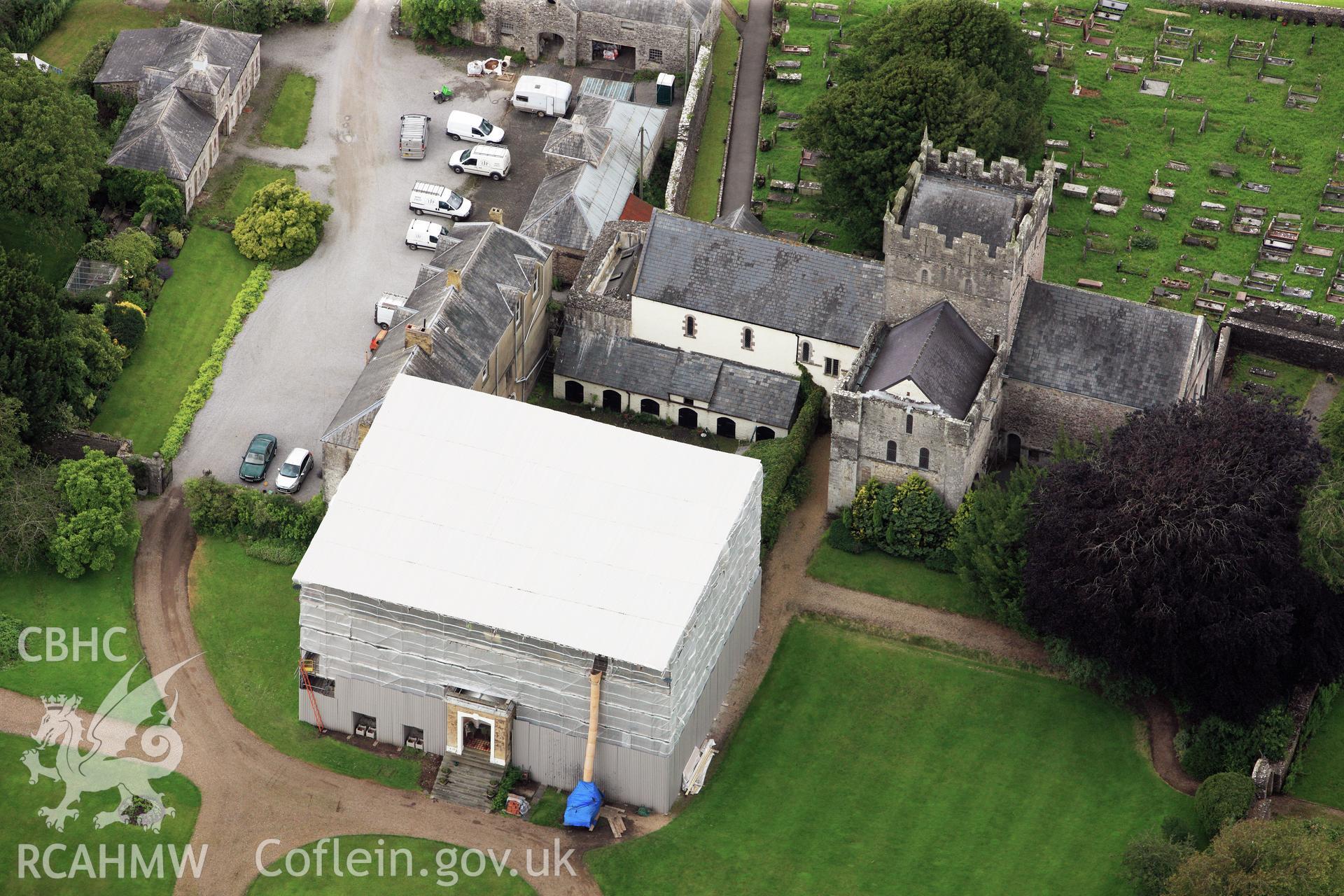 RCAHMW colour oblique photograph of Ewenny Priory. Taken by Toby Driver on 05/07/2012.