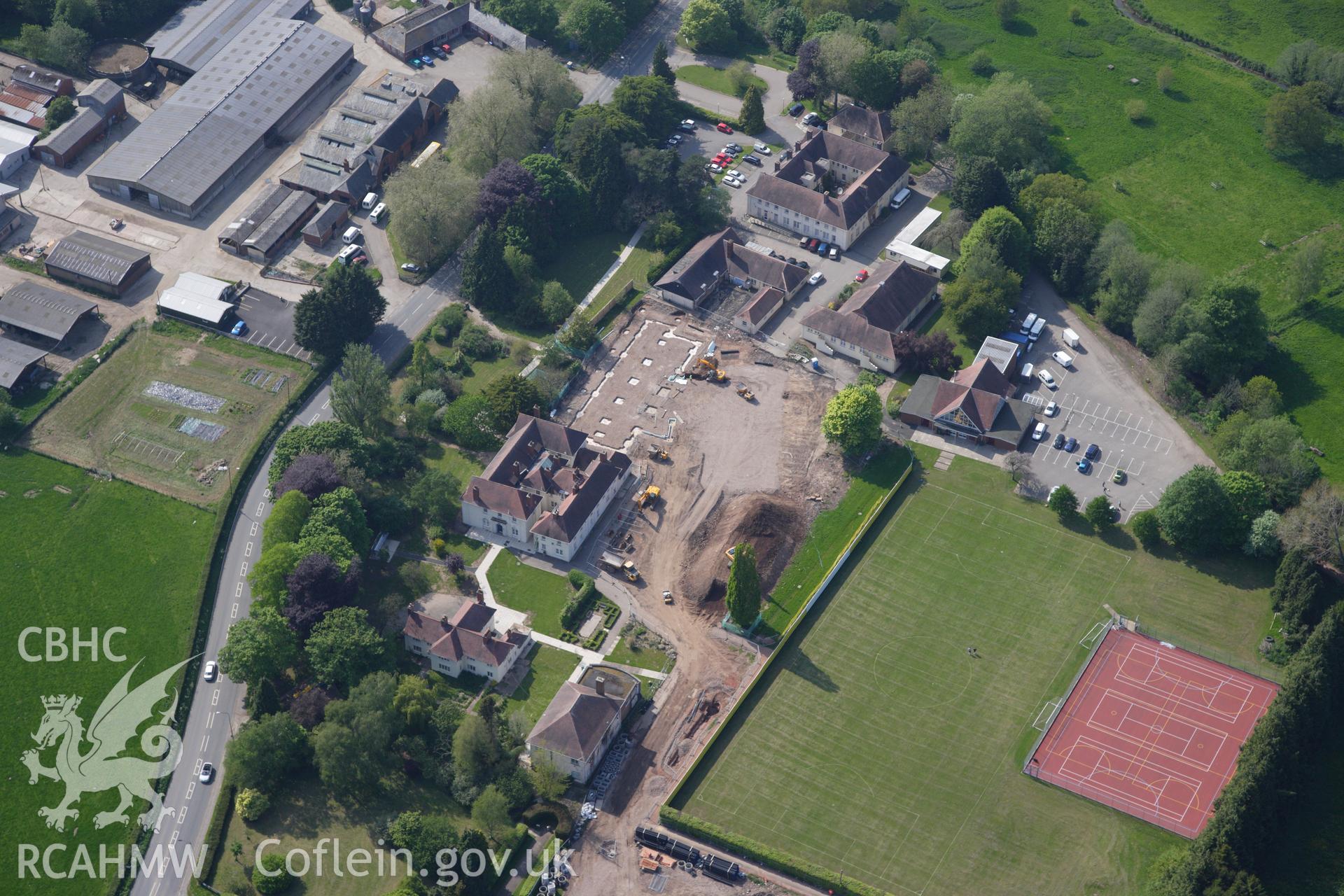 RCAHMW colour oblique photograph of Coleg Gwent, Radyr, Usk. Taken by Toby Driver on 22/05/2012.