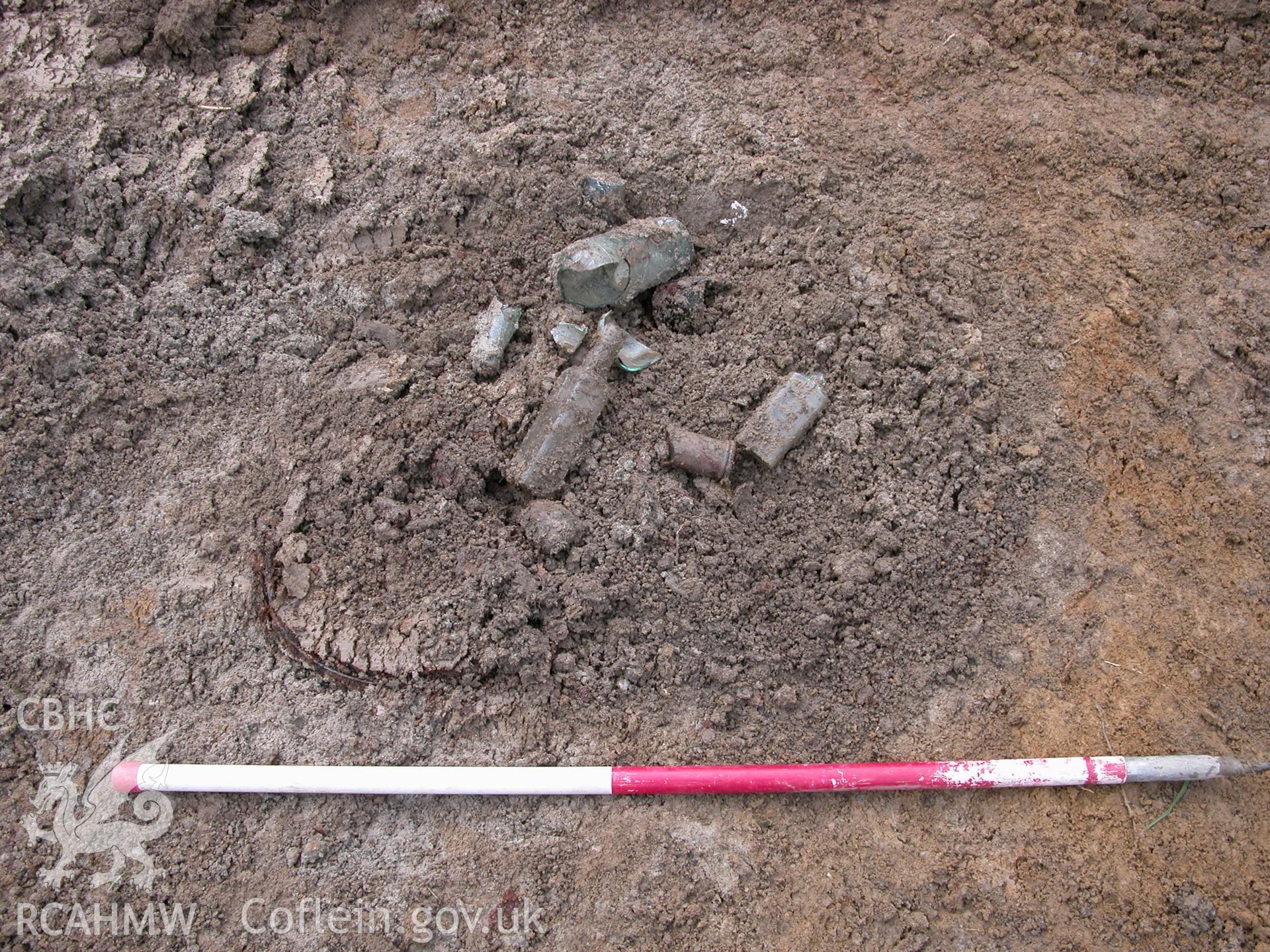 Digital colour photograph showing rubbish pit, at Tynllan, Llansilin, Oswestry (CAP Report 601), by Irma Bernardus.