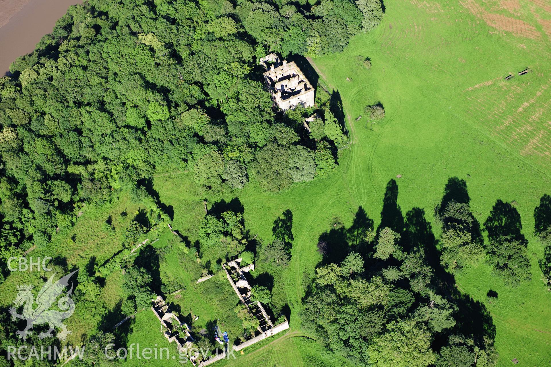 RCAHMW colour oblique photograph of Piercefield, house, ruins. Taken by Toby Driver on 24/07/2012.