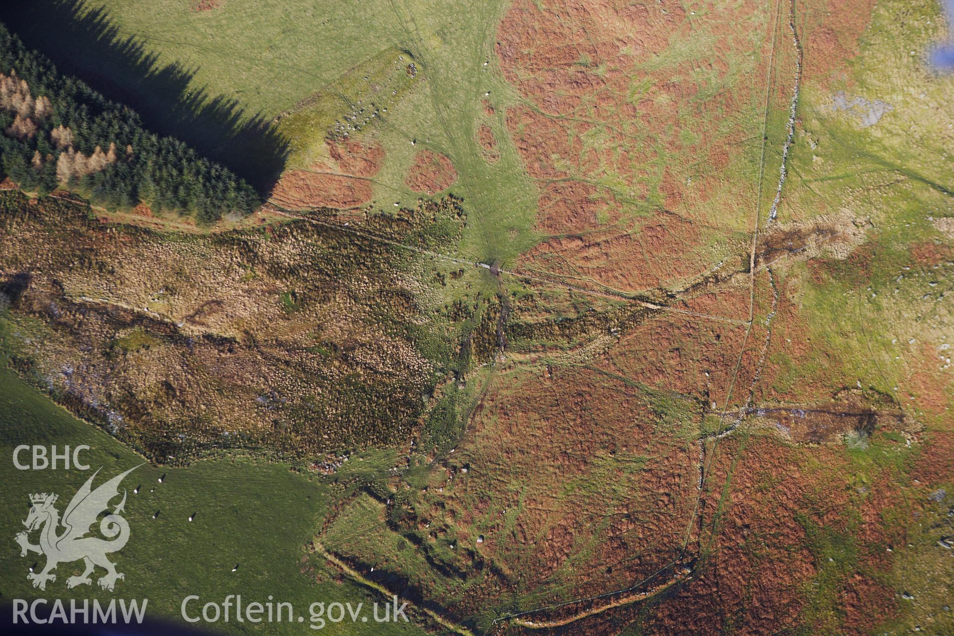 RCAHMW colour oblique photograph of Sheepcote, Troed Y Rhiw. Taken by Toby Driver on 07/02/2012.