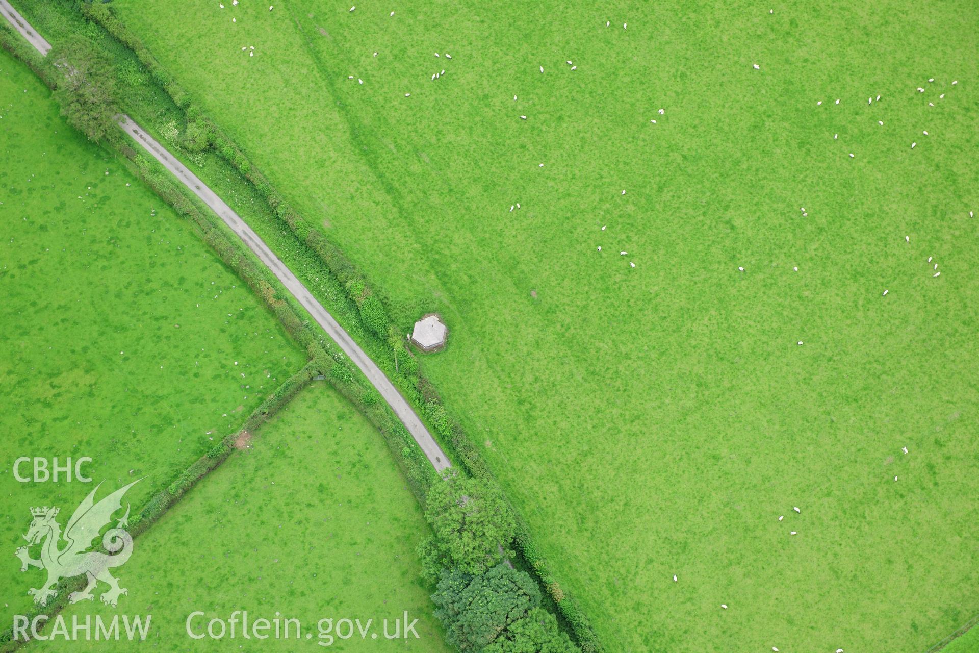 RCAHMW colour oblique photograph of Type 2 Pill Box I. Taken by Toby Driver on 05/07/2012.