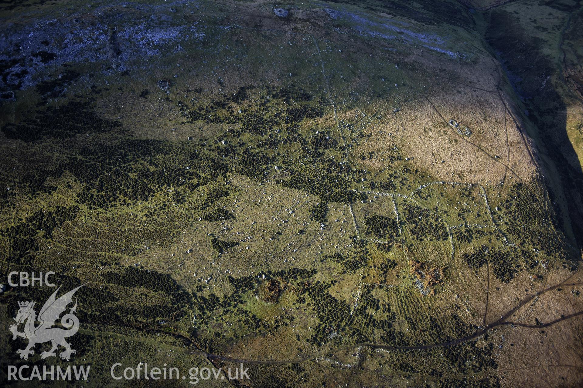 RCAHMW colour oblique photograph of Moel Faban settlement. Taken by Toby Driver on 10/12/2012.