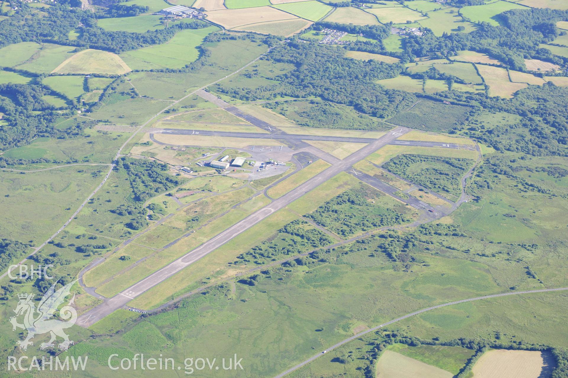 RCAHMW colour oblique photograph of Fairwood Common Aerodrome; Swansea Airport. Taken by Toby Driver on 24/07/2012.