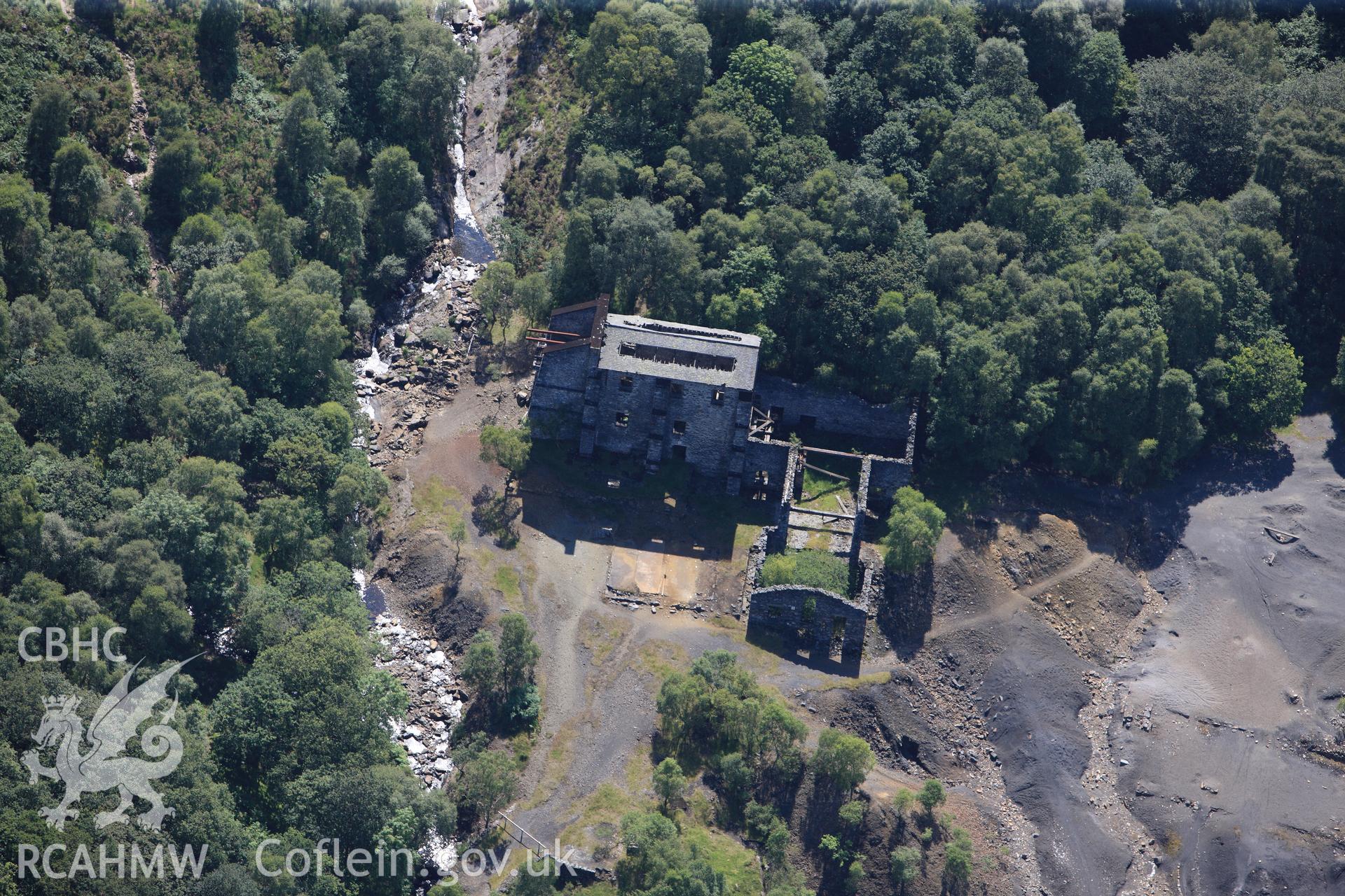 RCAHMW colour oblique photograph of Klondyke lead mine, viewed from the north-east. Taken by Toby Driver on 10/08/2012.