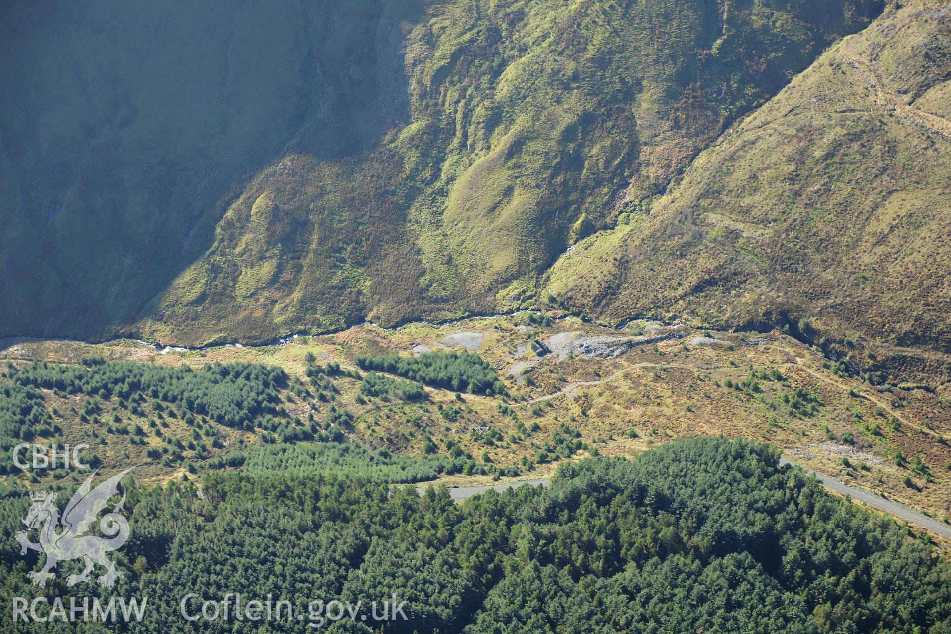 RCAHMW colour oblique photograph of Nant-yr-Eira mine. Taken by Toby Driver on 05/11/2012.