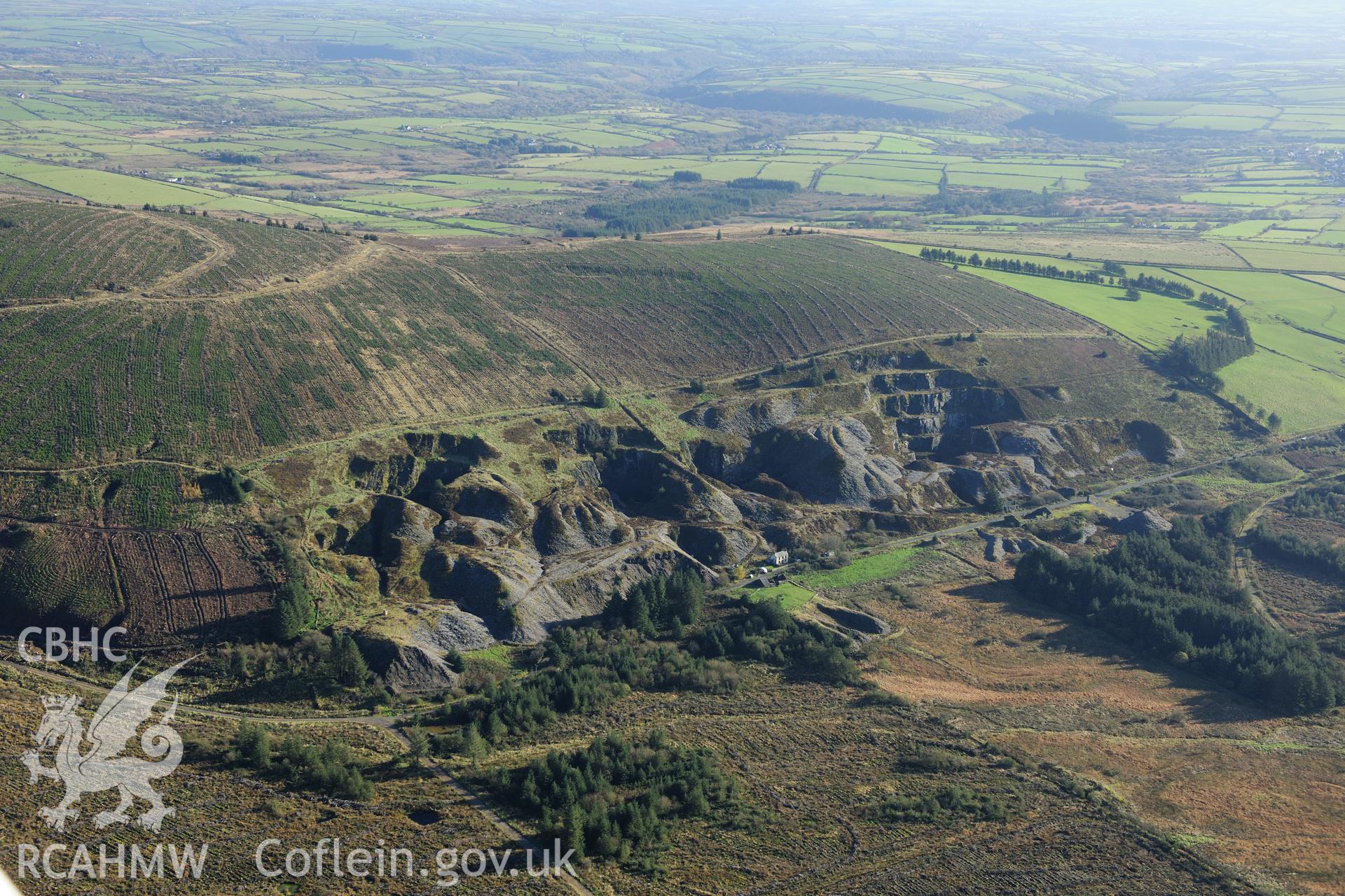 RCAHMW colour oblique photograph of Rosebush Quarry. Taken by Toby Driver on 05/11/2012.