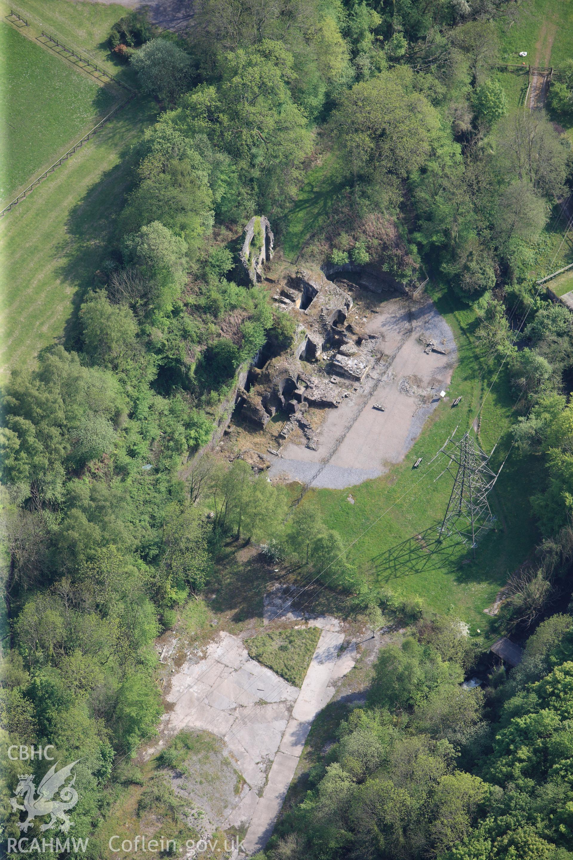 RCAHMW colour oblique photograph of Clydach Ironworks, Clydach. Taken by Toby Driver on 22/05/2012.