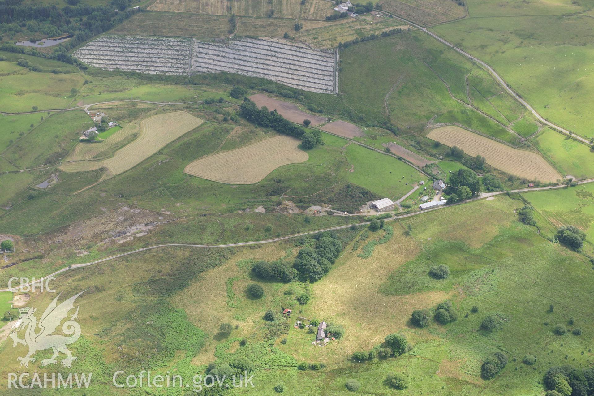 RCAHMW colour oblique photograph of Logaulas Lead Mine, Lisburne Mine. Taken by Toby Driver on 27/07/2012.