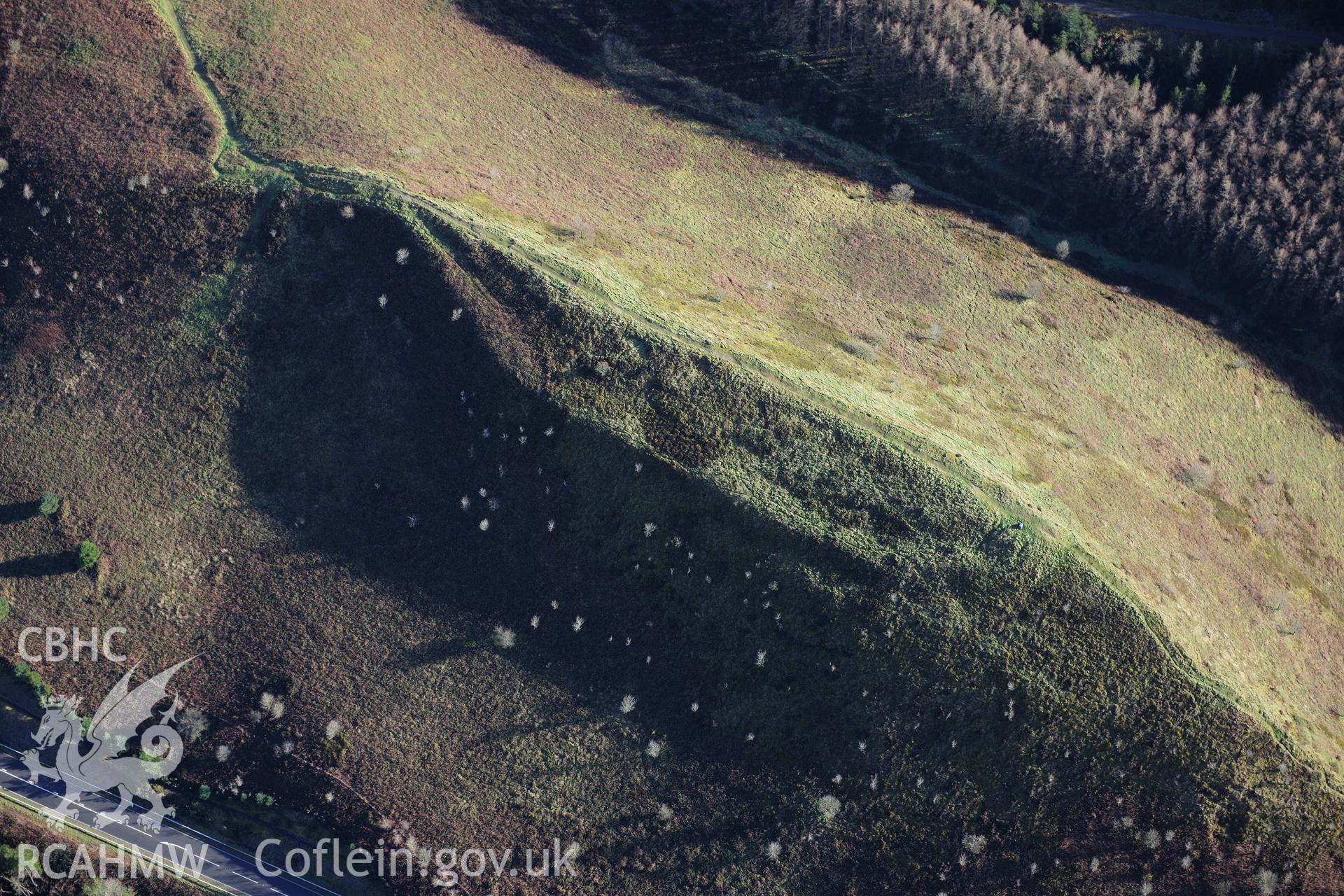 RCAHMW colour oblique photograph of Sugarloaf hillfort. Taken by Toby Driver on 23/11/2012.