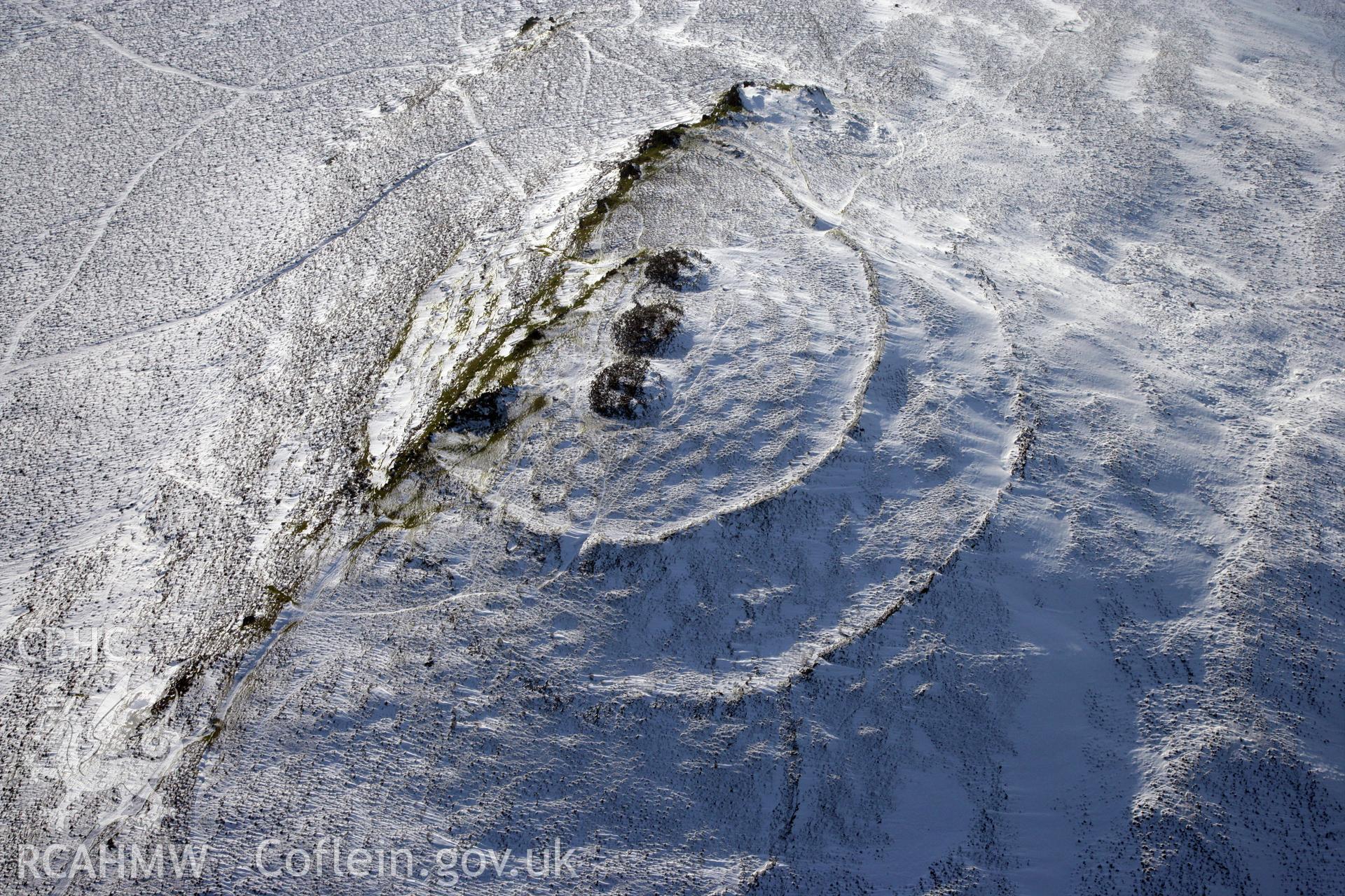 RCAHMW colour oblique photograph of Foel Drygarn Camp. Taken by Toby Driver on 02/02/2012.