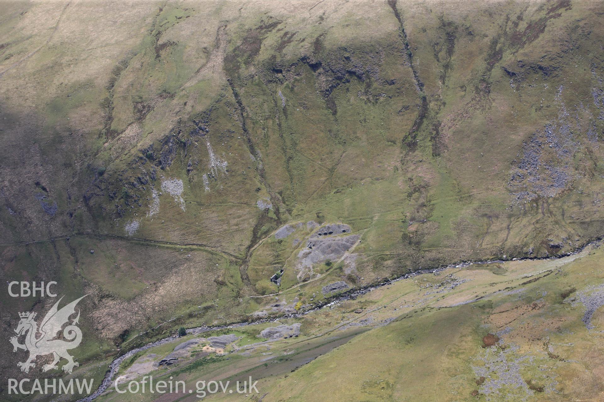 RCAHMW colour oblique photograph of Landscape of Dalrhiw Lead Mine. Taken by Toby Driver on 28/05/2012.