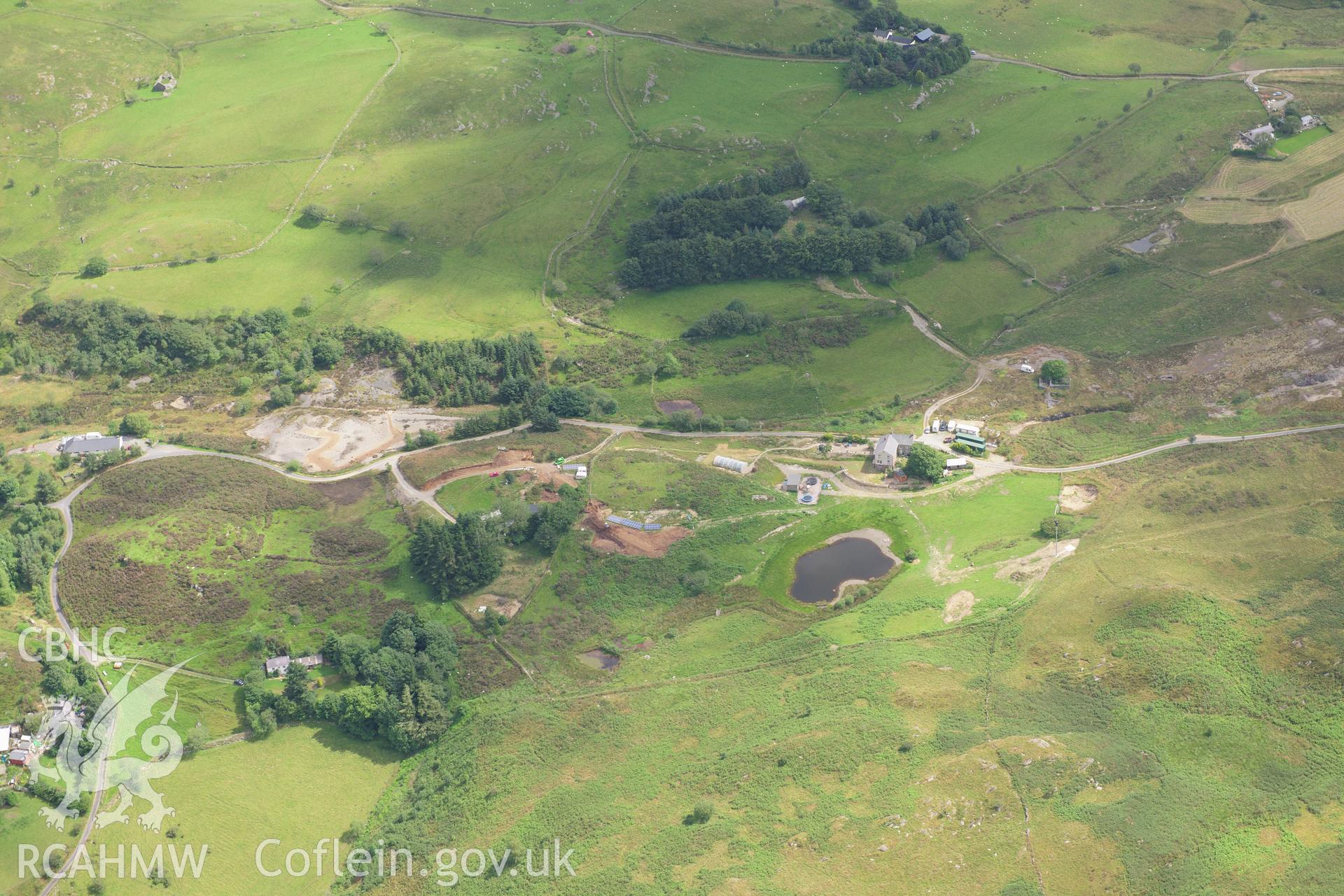 RCAHMW colour oblique photograph of Logaulas Lead Mine, Lisburne Mine. Taken by Toby Driver on 27/07/2012.