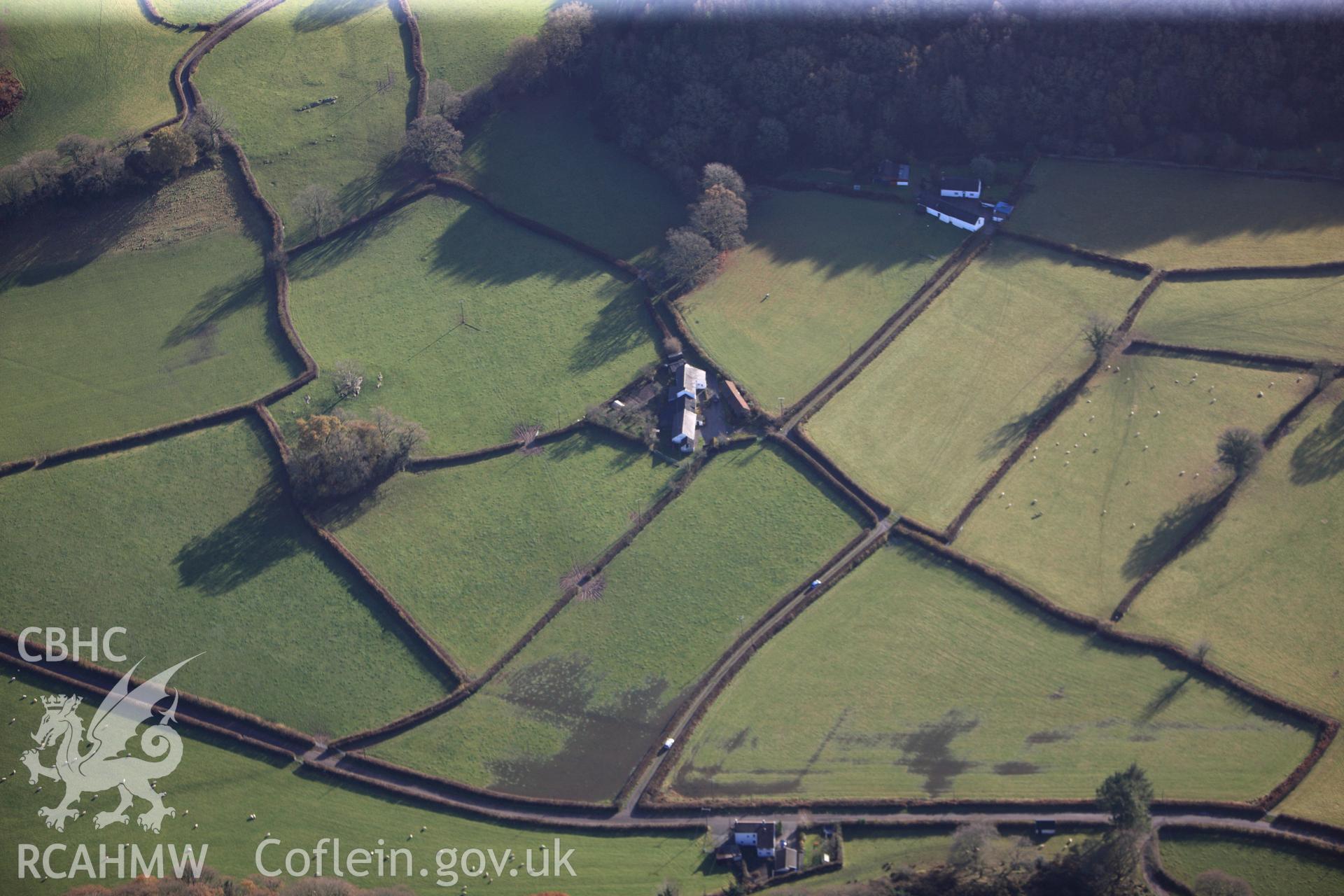 RCAHMW colour oblique photograph of Llys Brychan, Roman villa. Taken by Toby Driver on 23/11/2012.