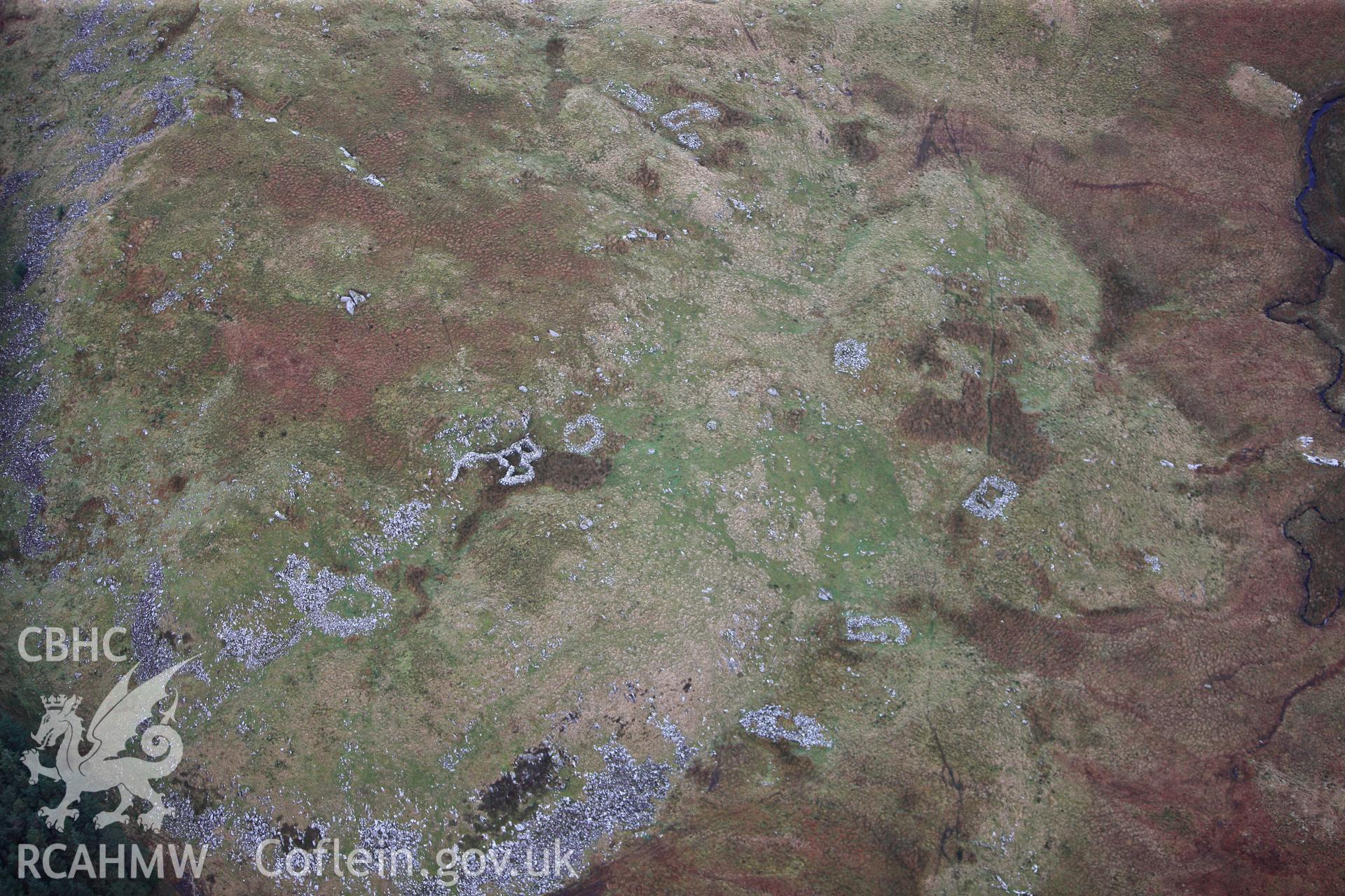 RCAHMW colour oblique photograph of Afon Goch deserted rural settlement. Taken by Toby Driver on 13/01/2012.