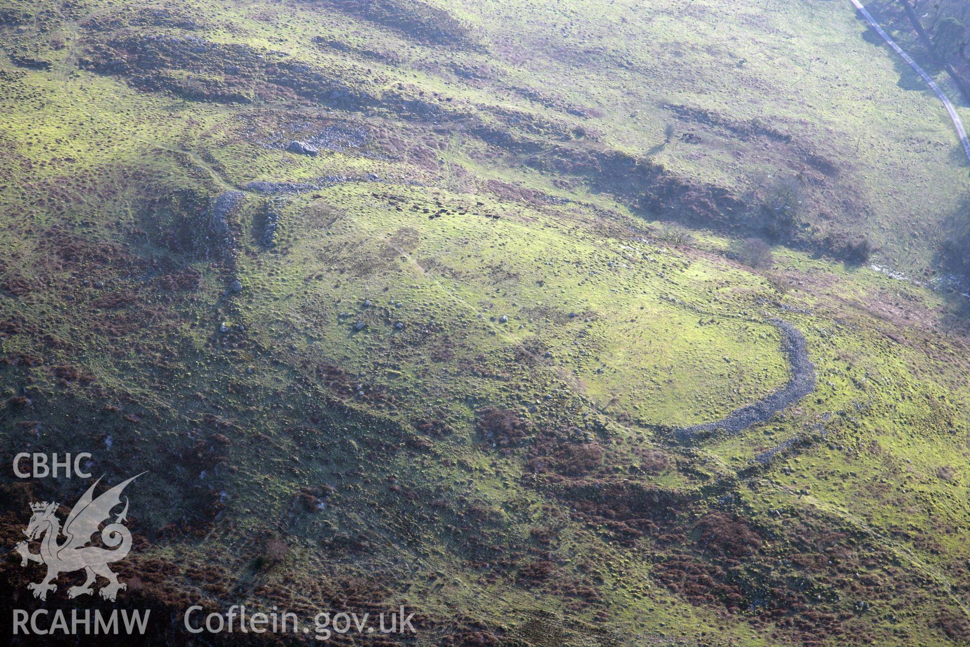 RCAHMW colour oblique photograph of Gaer Fach. Taken by Toby Driver on 02/02/2012.