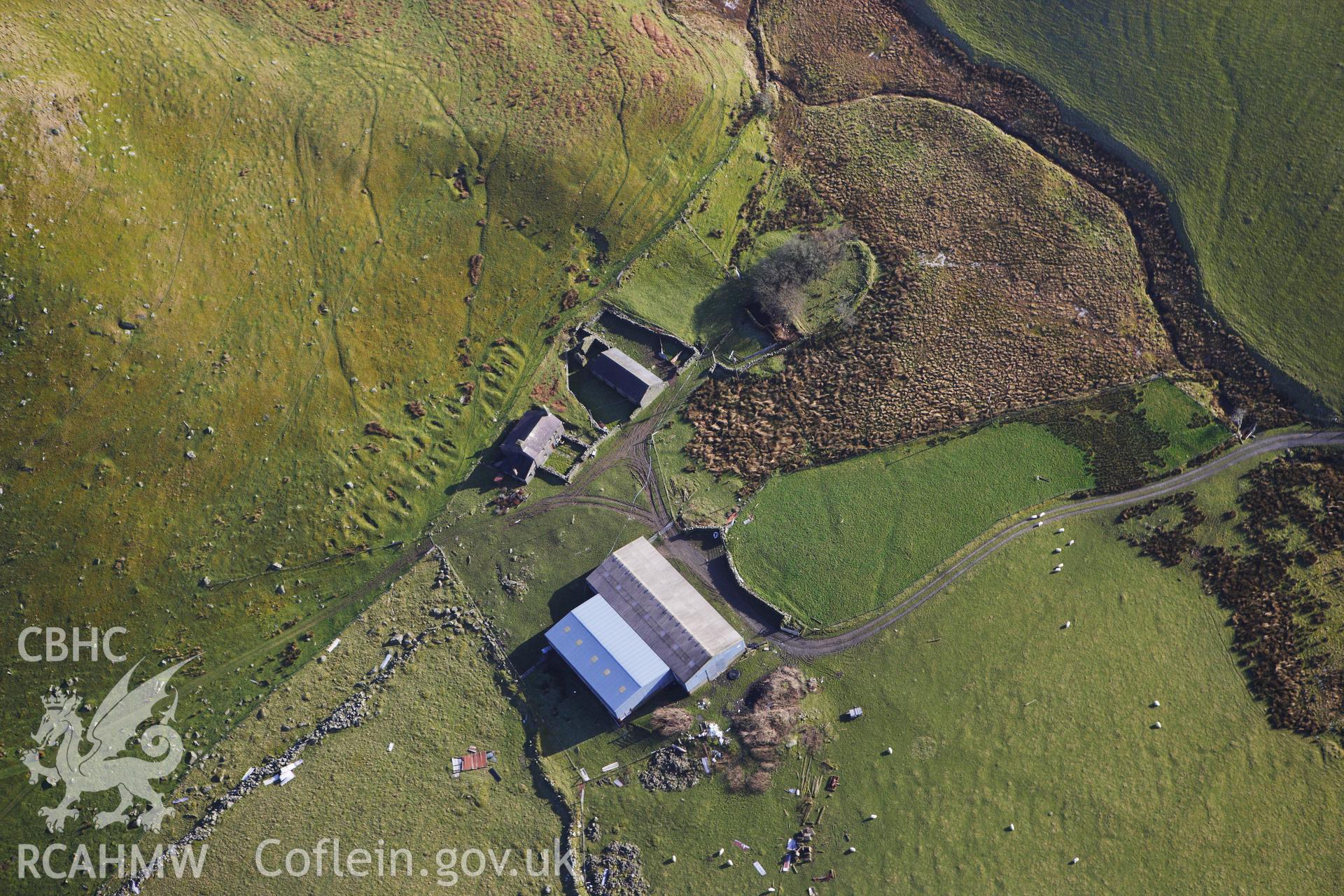 RCAHMW colour oblique photograph of Frongoch Farm. Taken by Toby Driver on 07/02/2012.