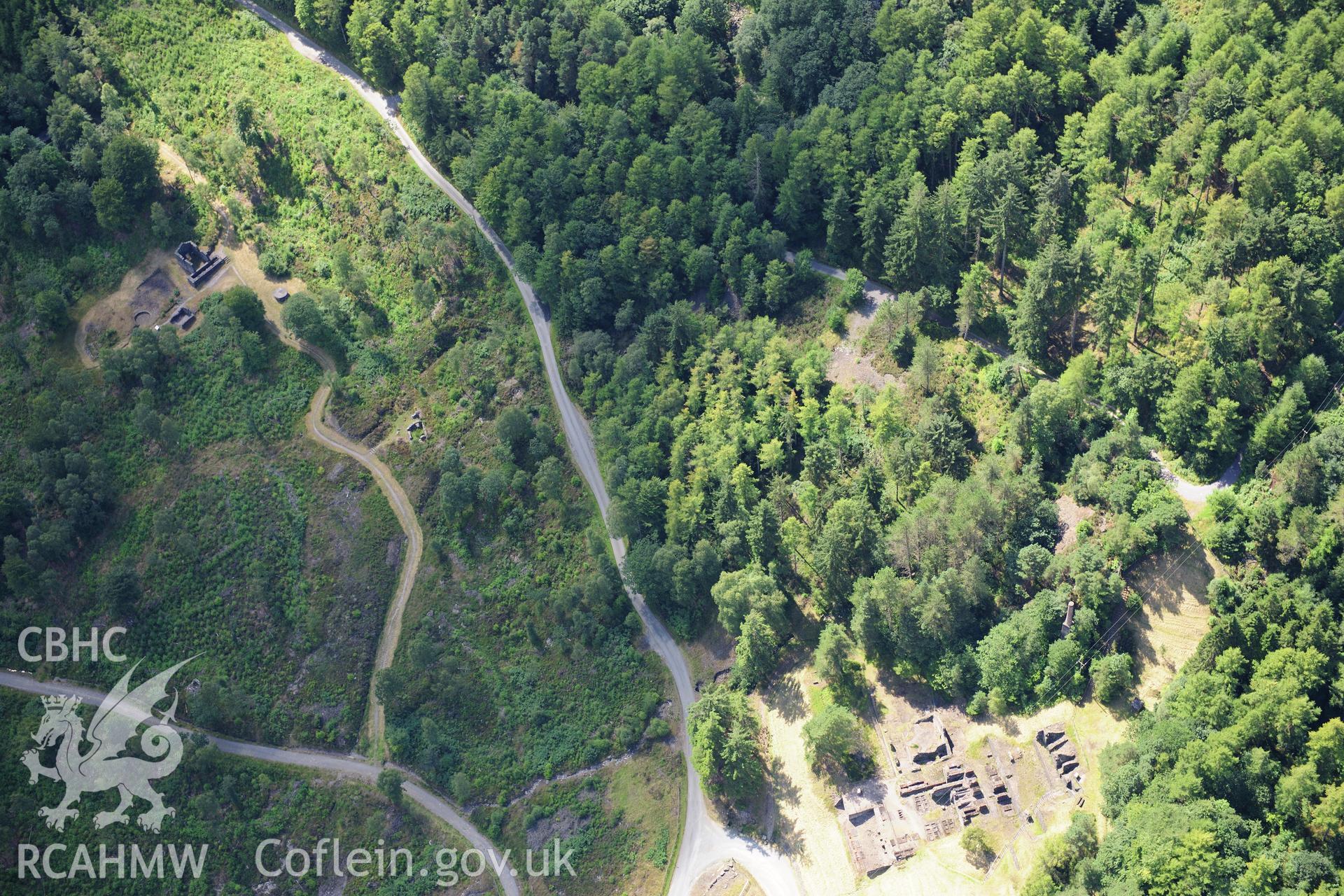 RCAHMW colour oblique photograph of Hafna lead mine and Vale of Conway lead mine, viewed from the north-east. Taken by Toby Driver on 10/08/2012.