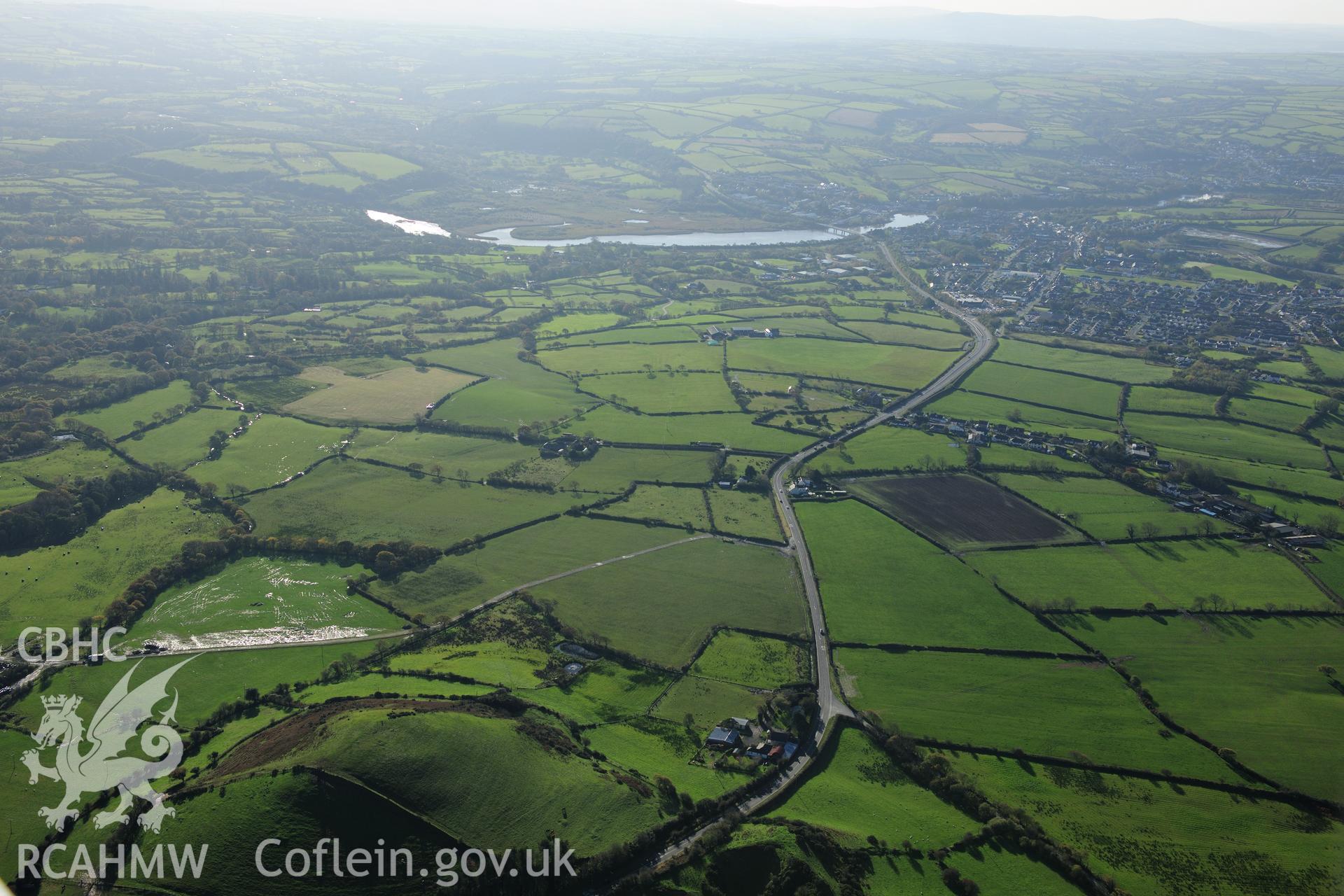 RCAHMW colour oblique photograph of Crug Mawr, site of battle. Taken by Toby Driver on 05/11/2012.