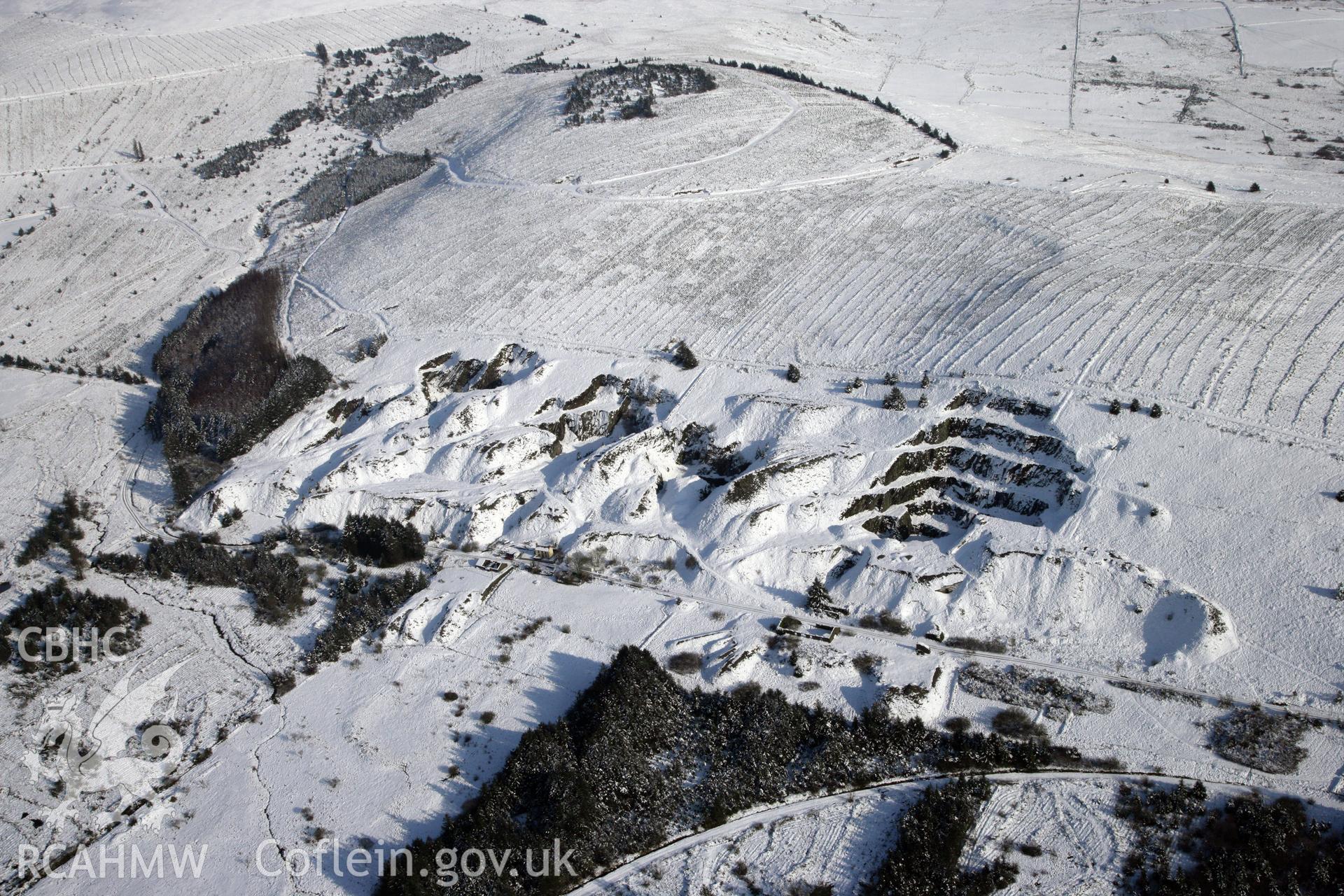 RCAHMW colour oblique photograph of Rosebush Quarry. Taken by Toby Driver on 02/02/2012.