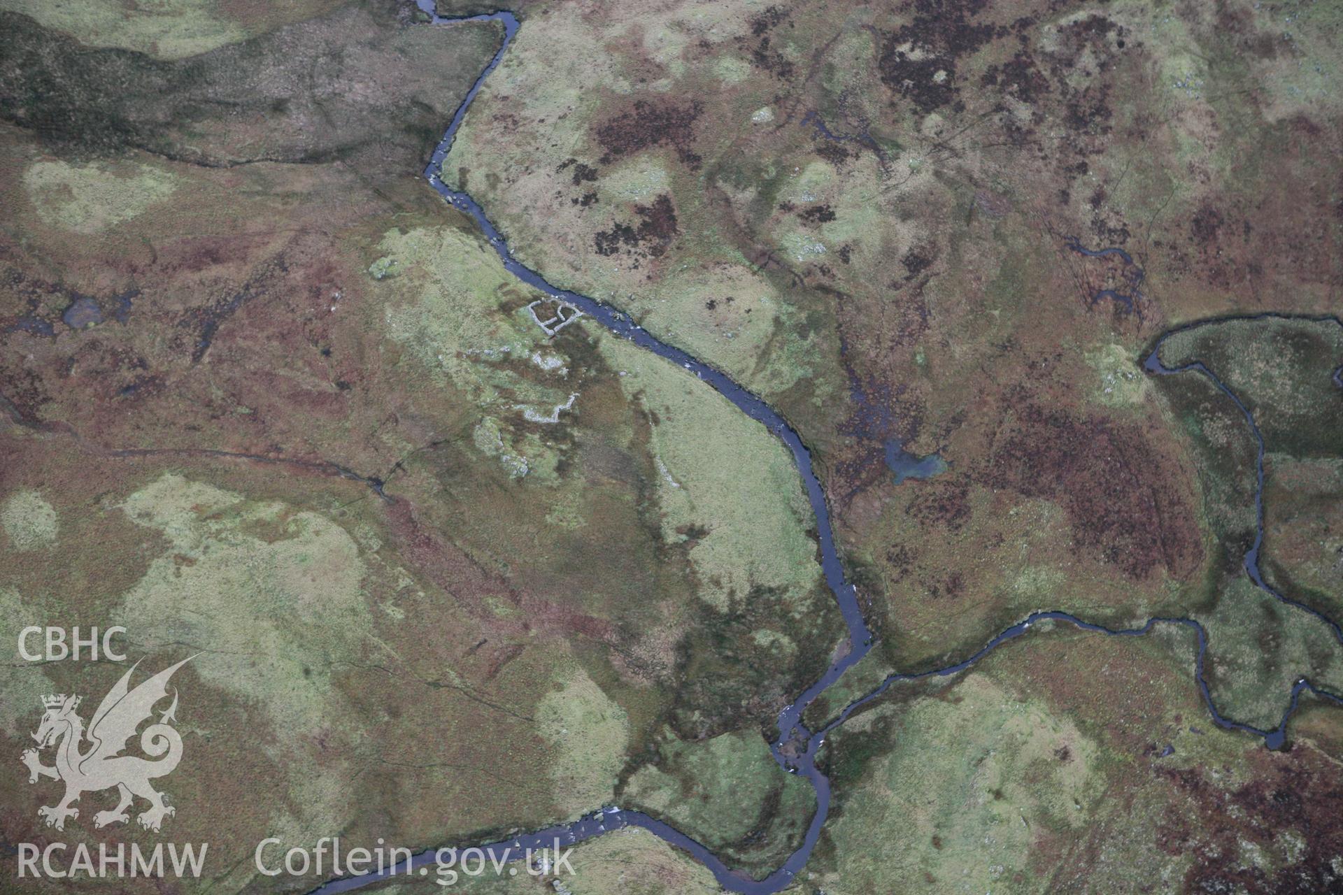 RCAHMW colour oblique photograph of Afon Cynfal deserted rural settlement. Taken by Toby Driver on 13/01/2012.