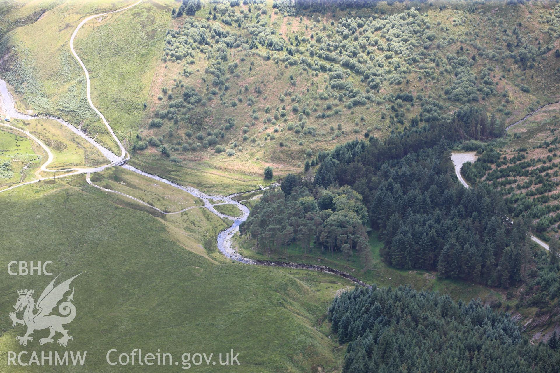 RCAHMW colour oblique photograph of Bryn Diliw Long Hut. Taken by Toby Driver on 27/07/2012.