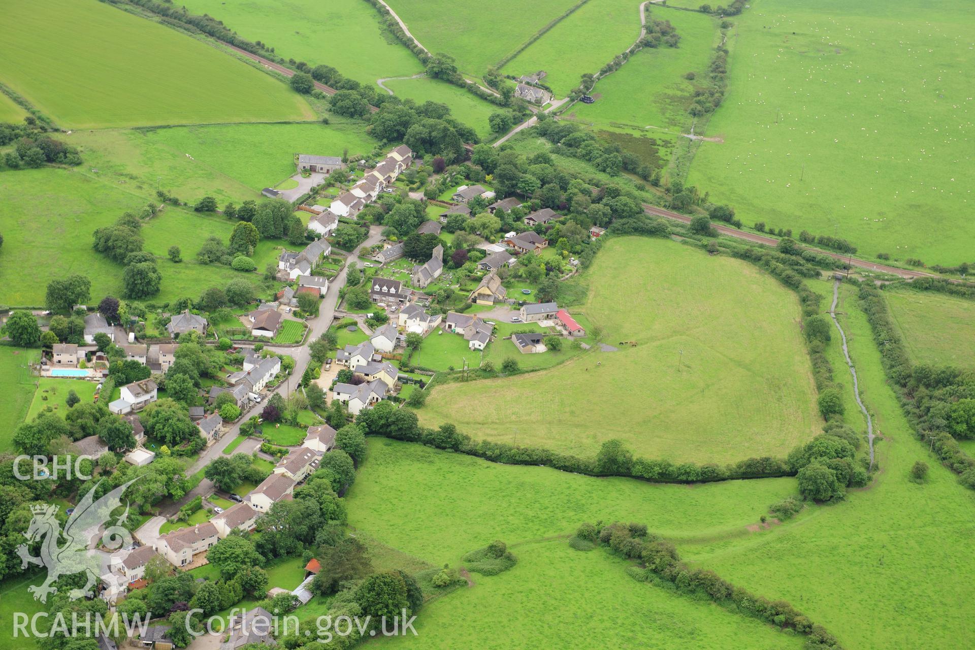 RCAHMW colour oblique photograph of Llandow Village. Taken by Toby Driver on 05/07/2012.