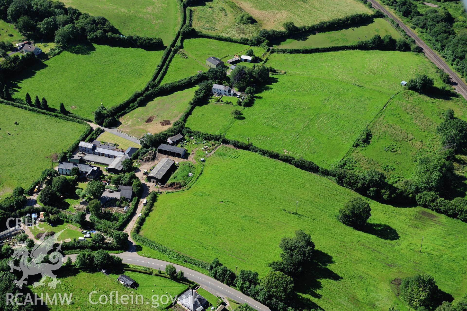 RCAHMW colour oblique photograph of Miskin Roman Fort. Taken by Toby Driver on 24/07/2012.