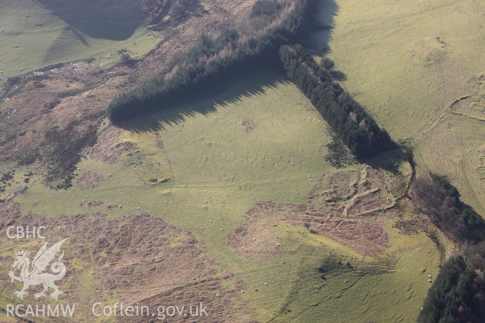 RCAHMW colour oblique photograph of Penlanscubor Farmstead, Troed Y Rhiw. Taken by Toby Driver on 07/02/2012.